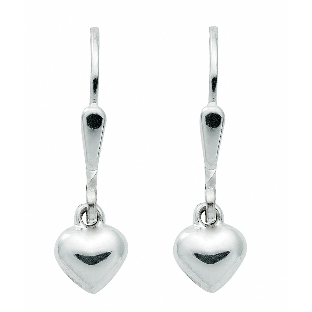 Adelia´s Paar Ohrhänger Damen Silberschmuck 1 Paar 925 Silber Ohrringe /  Ohrhänger Herz 925 Sterling Silber Silberschmuck für Damen