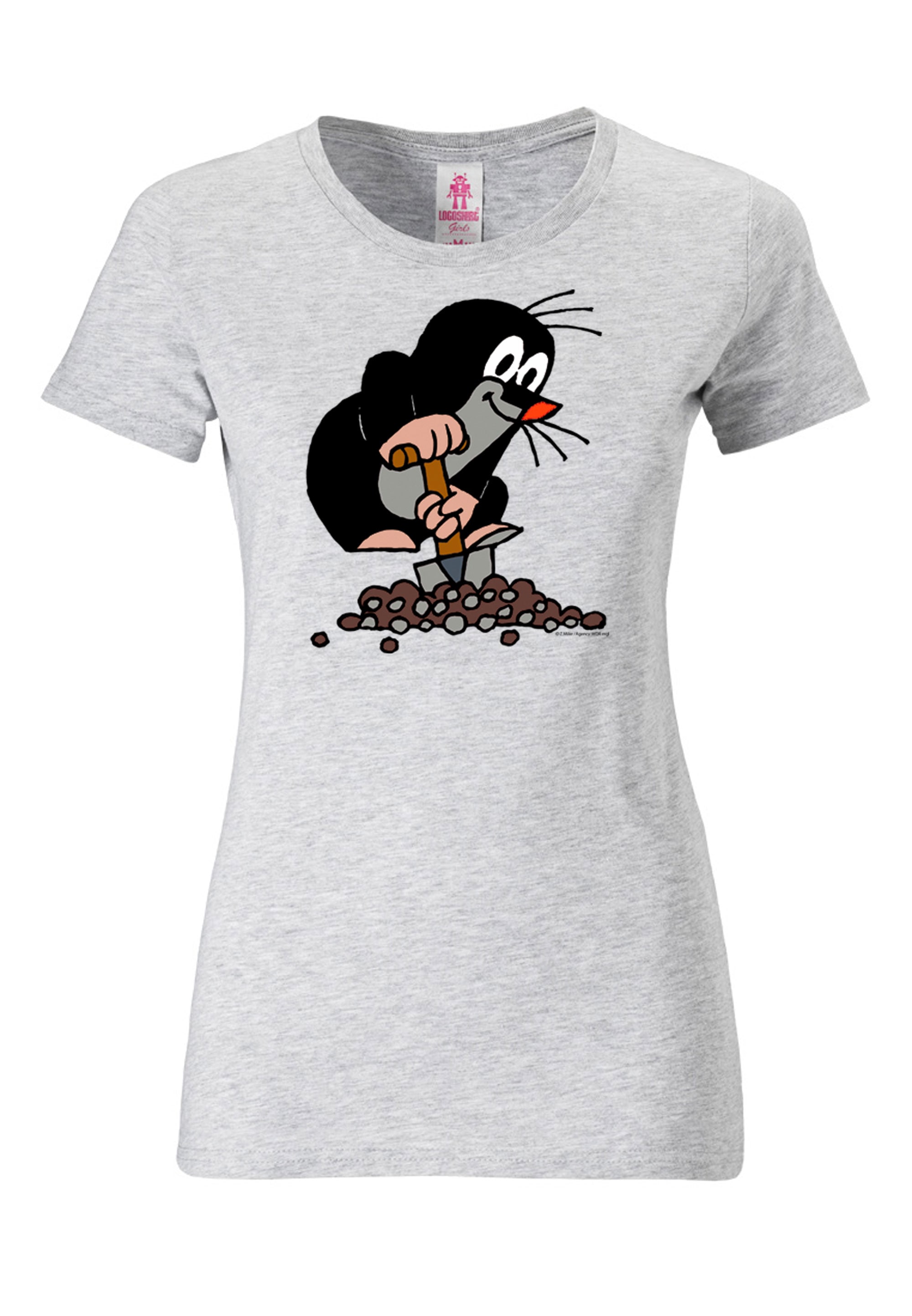 T-Shirt lizenziertem walking kleine I\'m mit Originaldesign online Maulwurf«, LOGOSHIRT »Der |