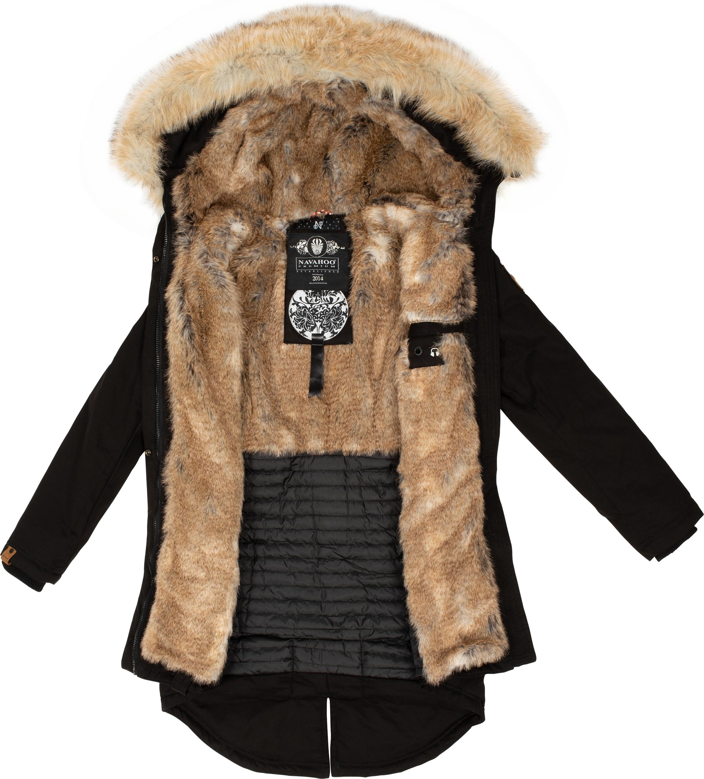 Navahoo Wintermantel »Bombii«, stylischer Damen Winterparka mit  Kunstfell-Kapuze online | I\'m walking