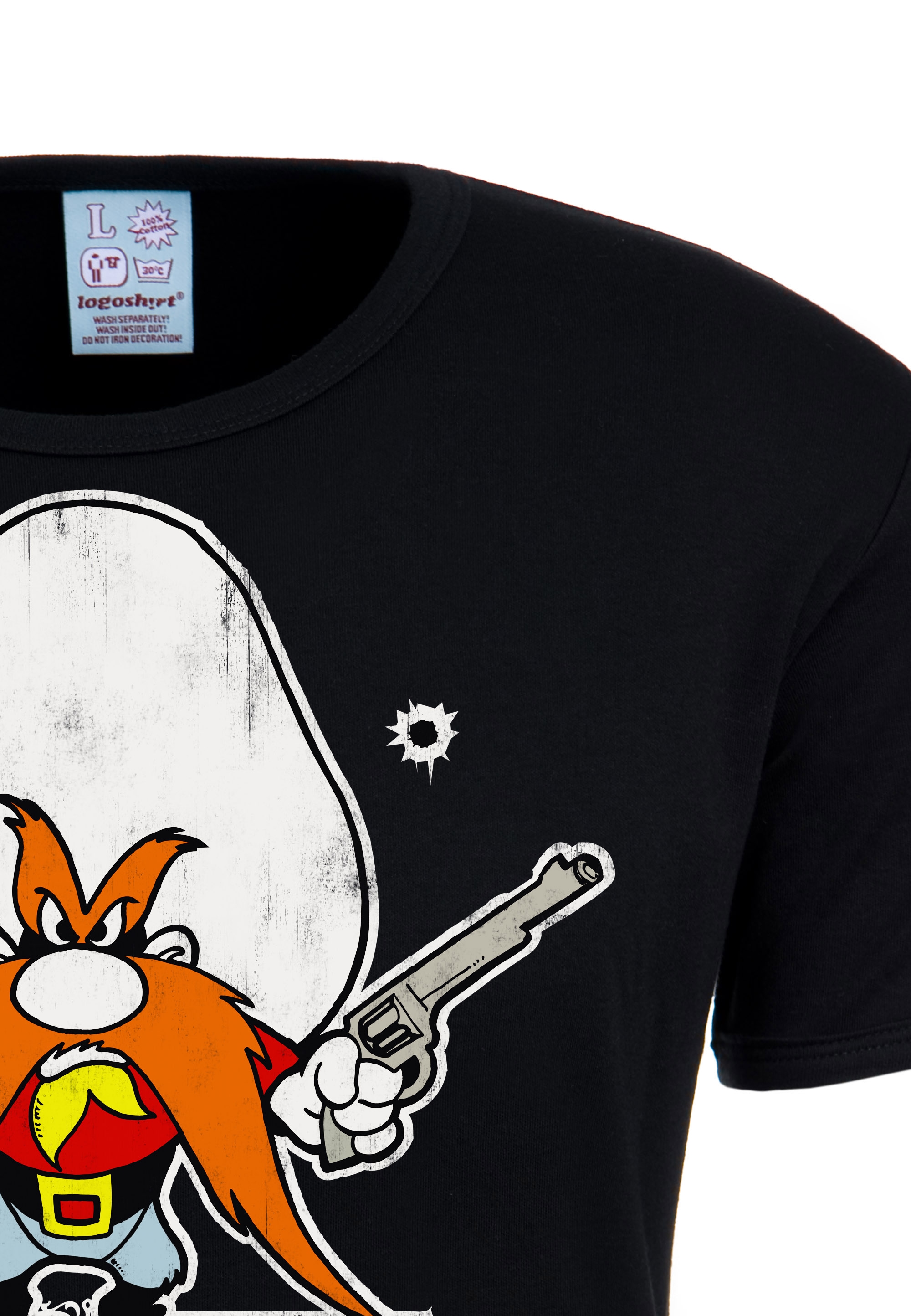 Originaldesign walking | – Your I\'m »Looney lizenzierten LOGOSHIRT shoppen Say Prayers«, T-Shirt mit Tunes