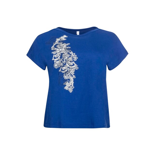 Sheego T-Shirt »Große Größen«, mit U-Boot-Ausschnitt und Kontrastdruck |  I\'m walking