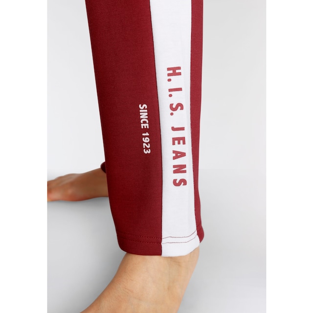 H.I.S Relaxhose, mit weißem Seitenstreifen und Logodruck, Loungeanzug &  Wäsche auf Rechnung bestellen
