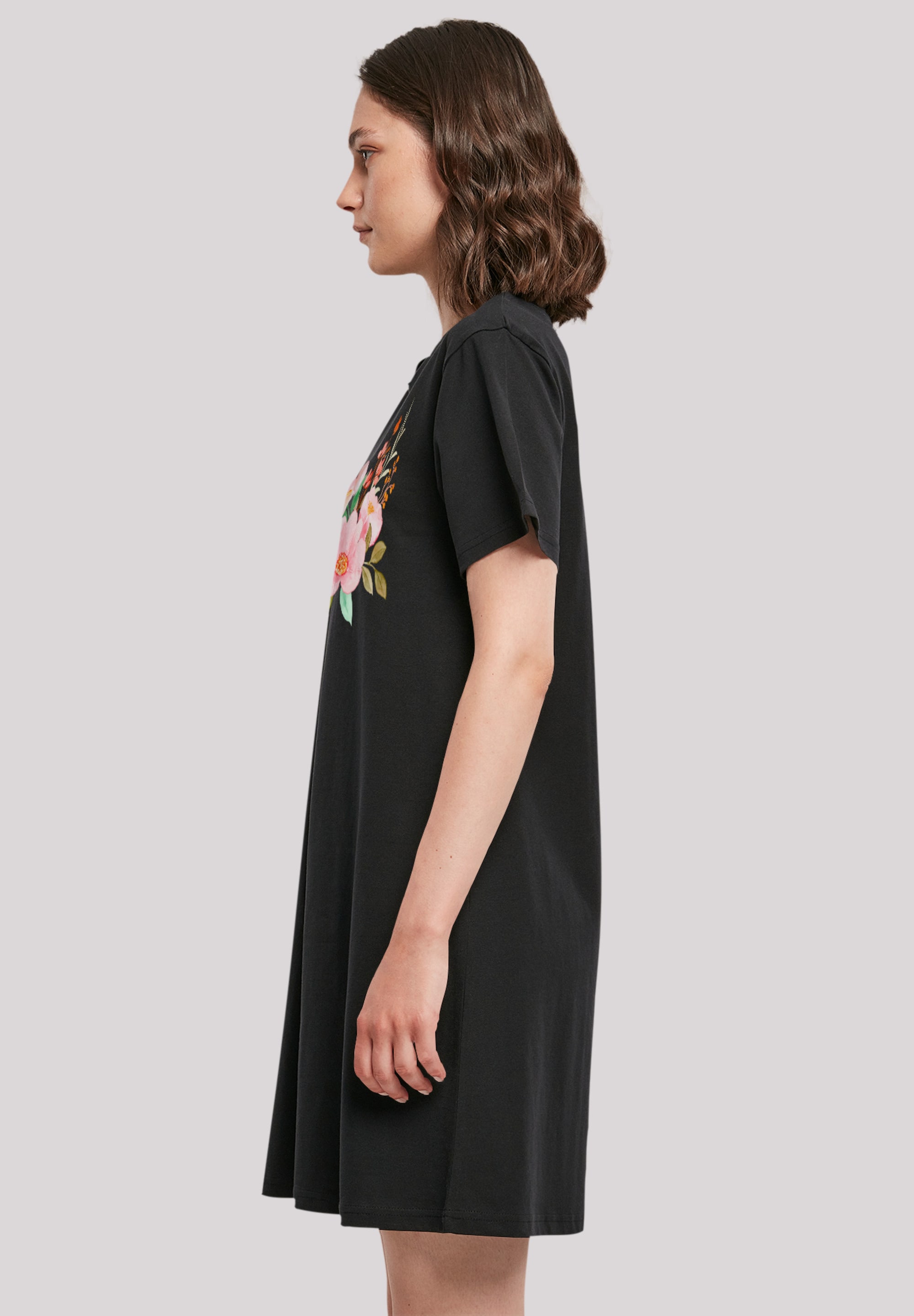 shoppen Print F4NT4STIC »Blumenmuster T-Shirt Damen | Shirtkleid I\'m walking Kleid«,