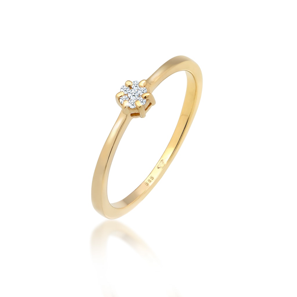 Elli DIAMONDS Verlobungsring Solitär Verlobung Diamant (0.045 ct.) 585 Gelbgold