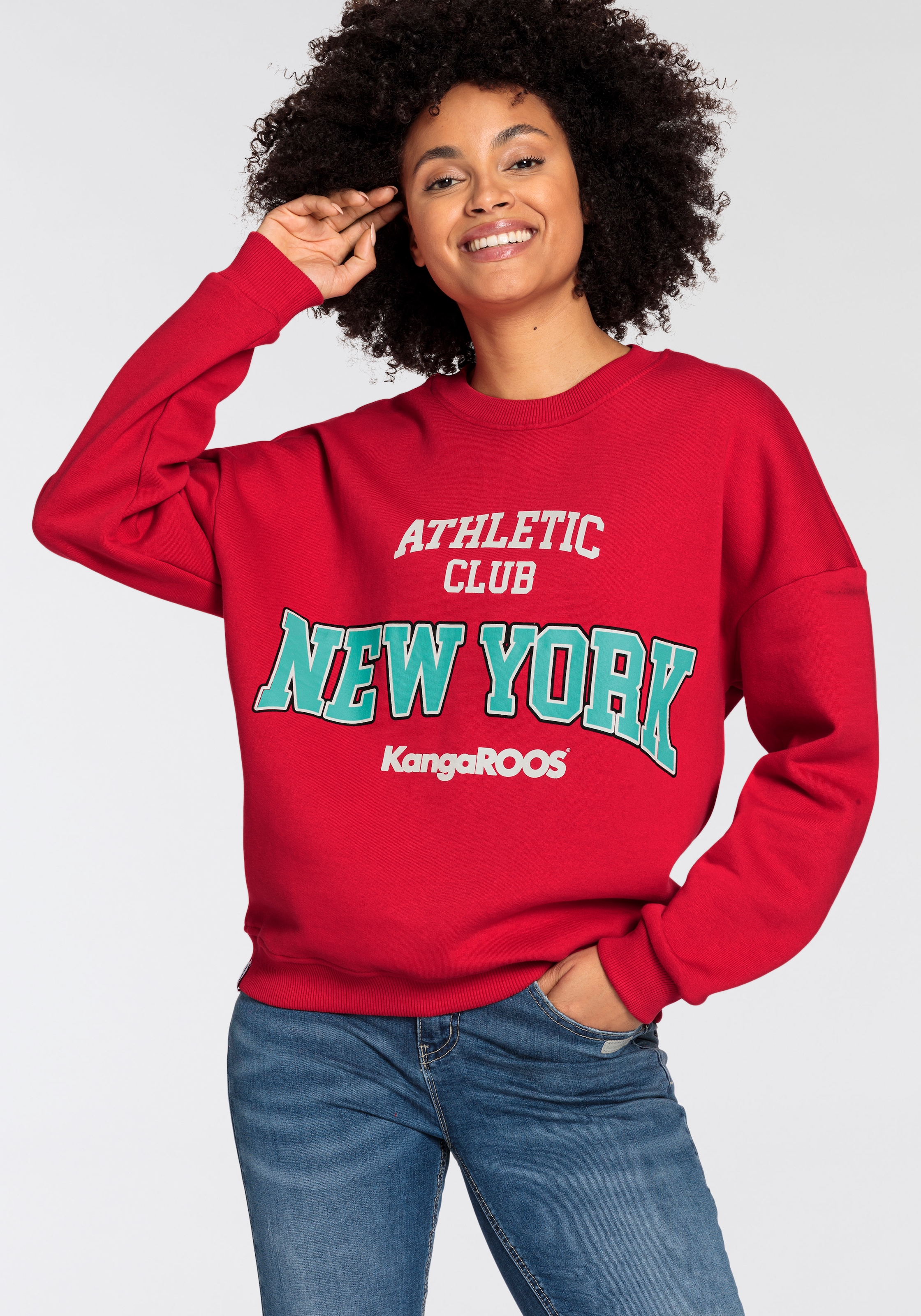 KangaROOS Sweatshirt, Logodruck I\'m - walking NEUE online mit im KOLLEKTION College-Style | großem kaufen