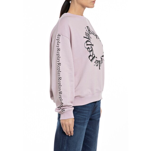 bestellen Ärmeln Kontrast Sweatshirt, und walking vorn | an in mit Markenprint Replay I\'m den
