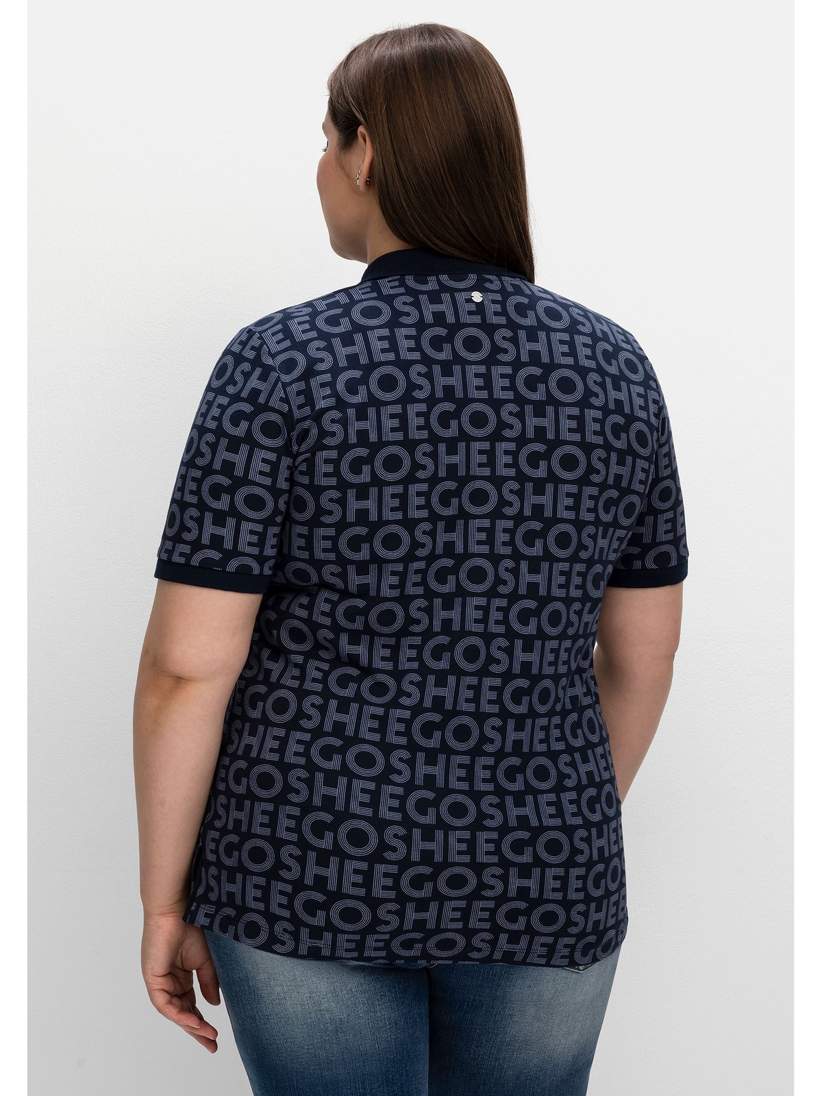 kaufen mit Alloverdruck, Größen«, Sheego aus Waffelpiqué »Große T-Shirt