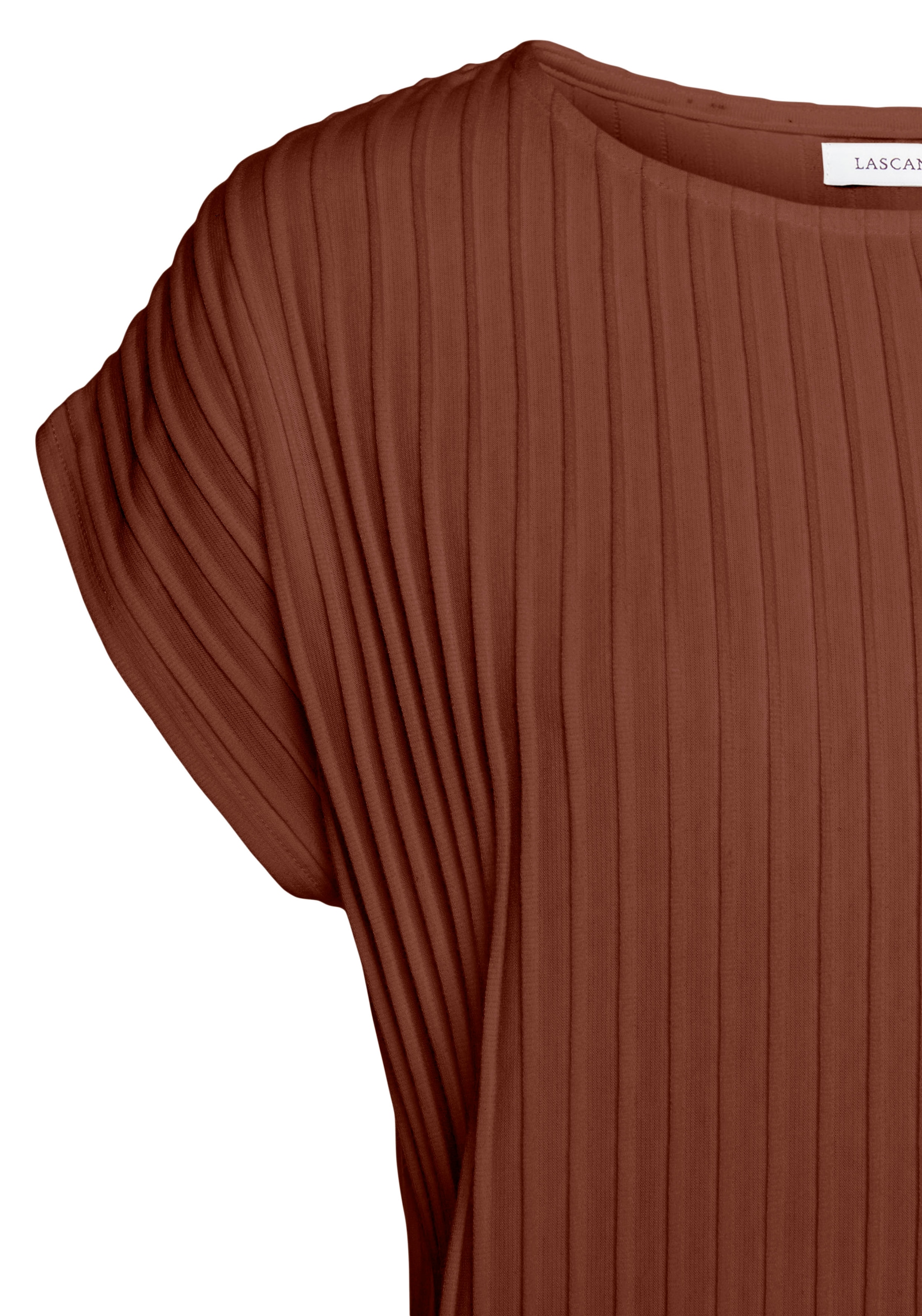 LASCANA Kurzarmshirt, mit Biesenstruktur, T-Shirt, Streifenshirt, moderne  Strukturware bestellen