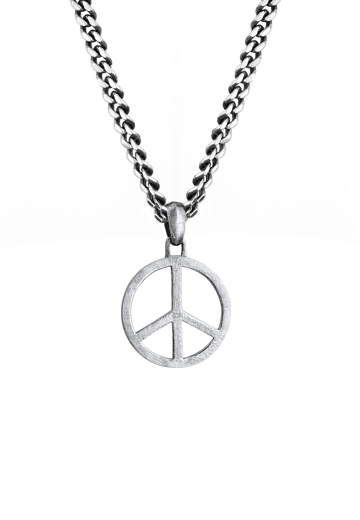 Silber« mit Peace »Herrenkette 925 Oxidiert Kette bestellen Kuzzoi Anhänger | I\'m walking