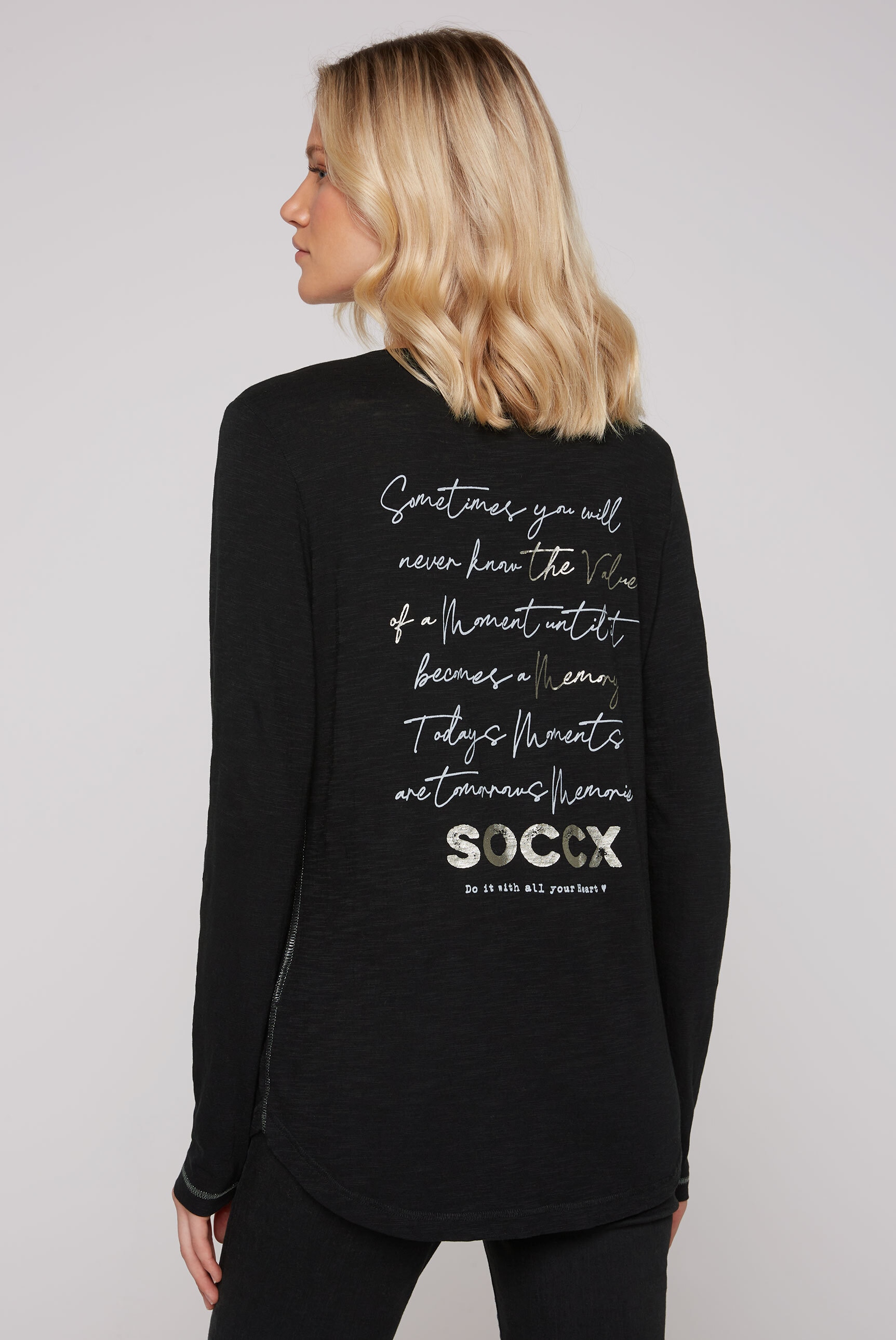 SOCCX Rundhalsshirt, mit längerer Rückenpartie online kaufen | I\'m walking | Rundhalsshirts