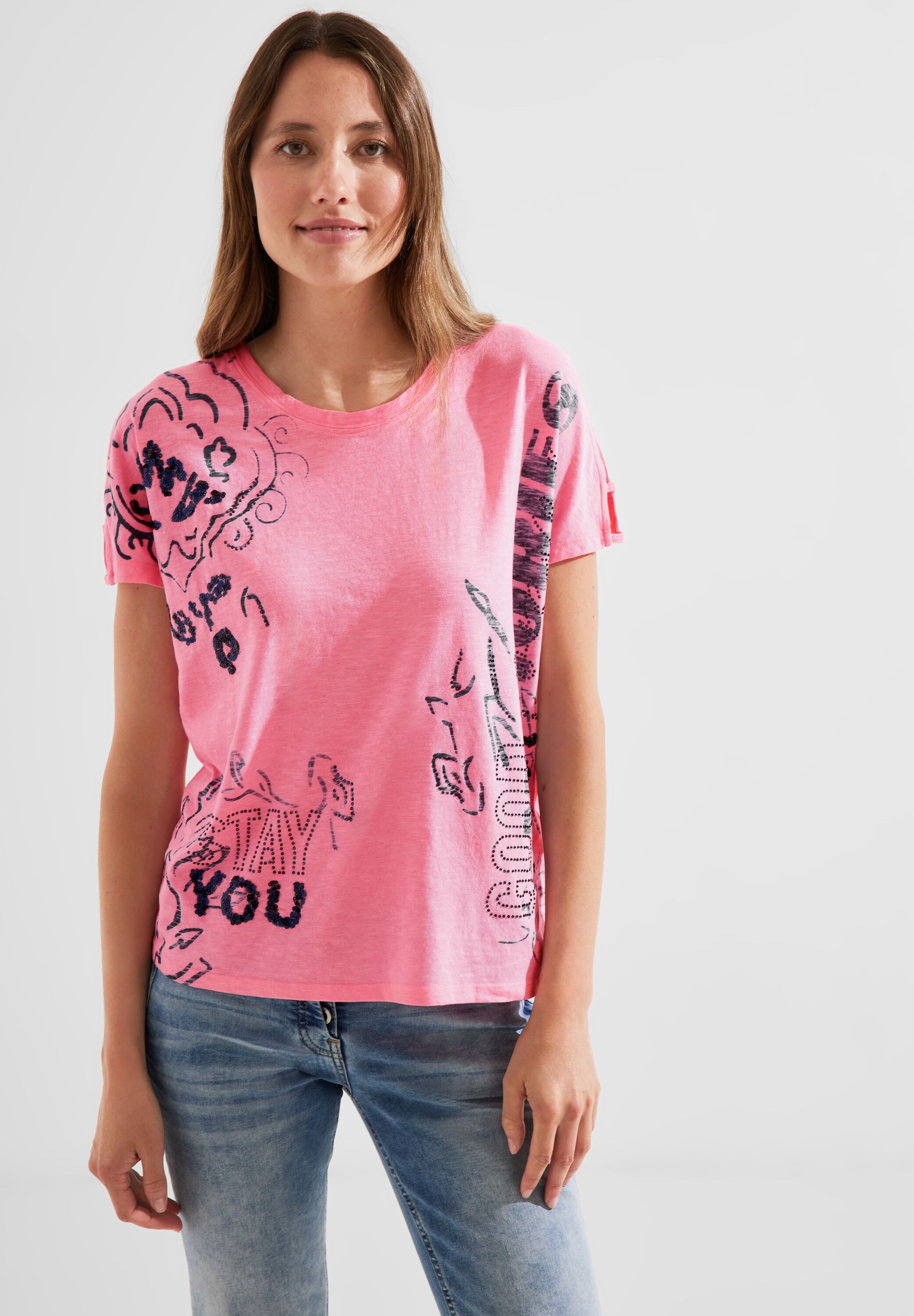 Cecil Print-Shirt, aus reiner Baumwolle online