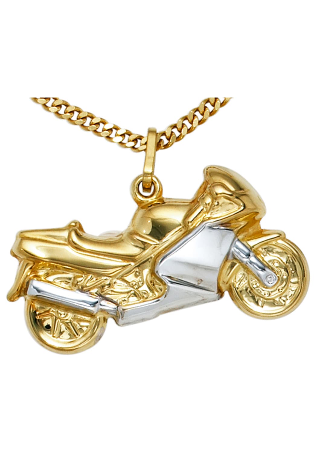JOBO Kettenanhänger »Anhänger Motorrad«, 333 Gold bicolor im Onlineshop |  I\'m walking