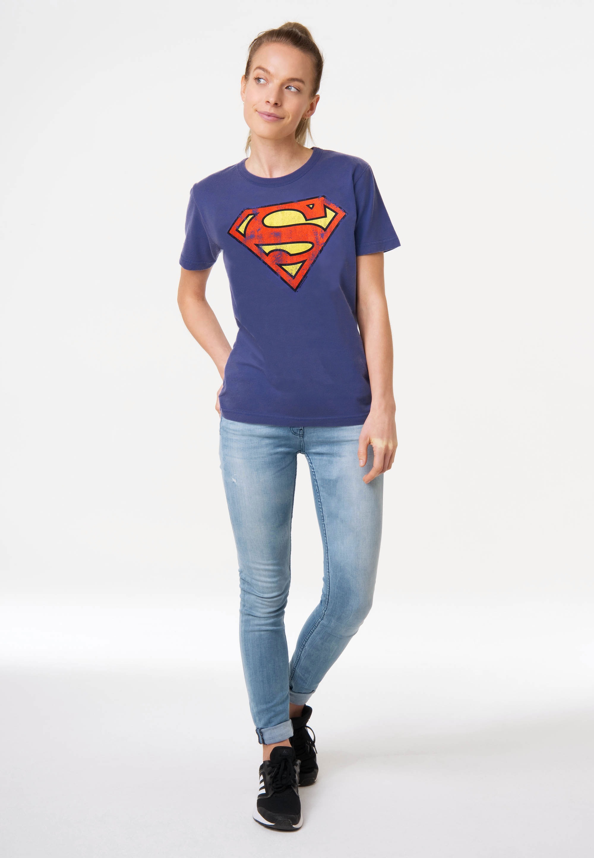 Print LOGOSHIRT | I\'m mit lizenziertem »DC Comics online walking – T-Shirt Superman«,