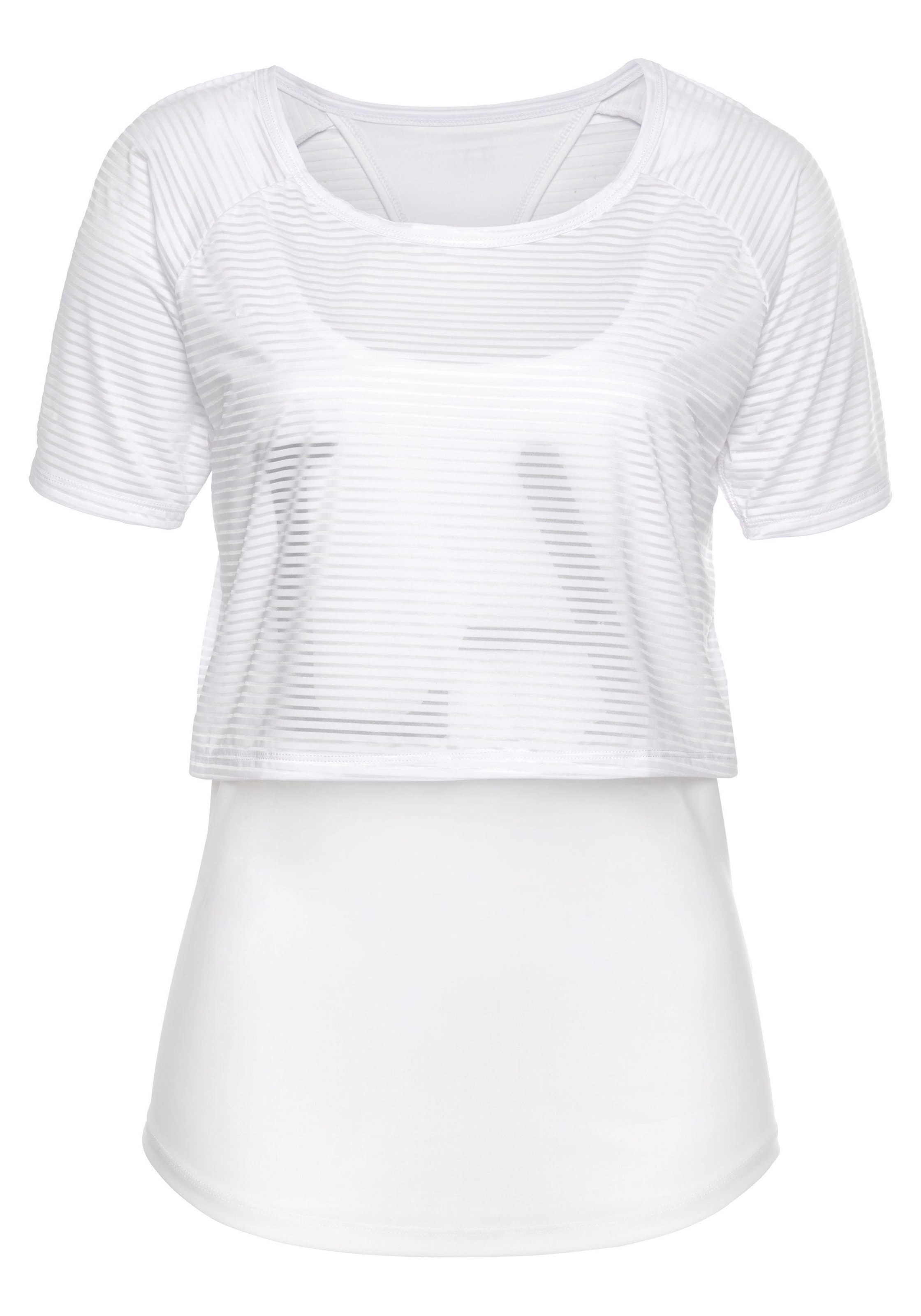 LASCANA ACTIVE Funktionsshirt »Digital Mauve«, 2 in 1 T-Shirt im Layer-Design kaufen