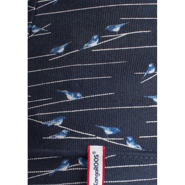 KangaROOS Langarmshirt, mit süßen Vögel-Allover-Druck - NEUE KOLLEKTION  shoppen | I\'m walking