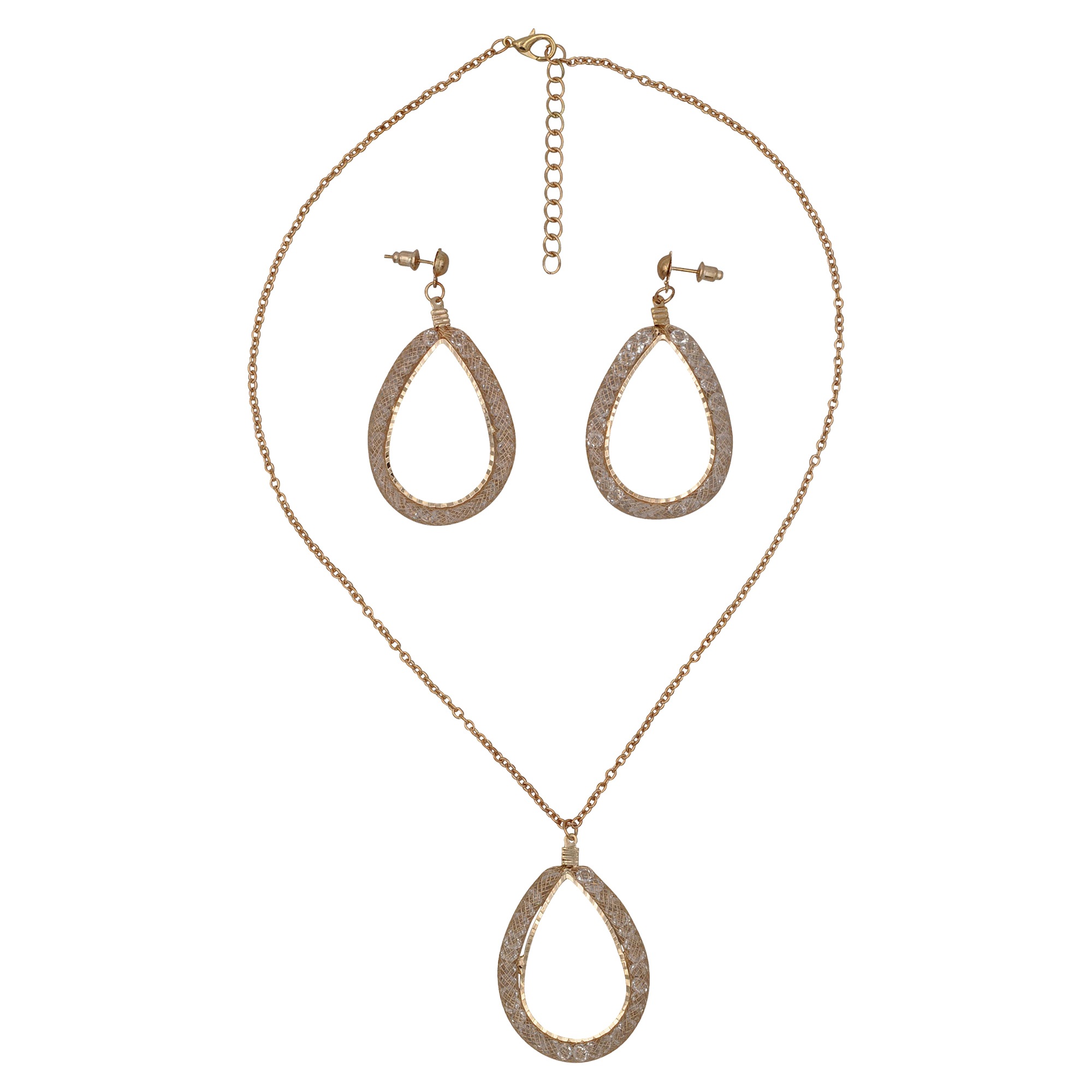 Steuer Kette mit Anhänger »Tropfenanhänger an Kette mit Ohrsteckern, goldf.«, (Set, 3... kaufen