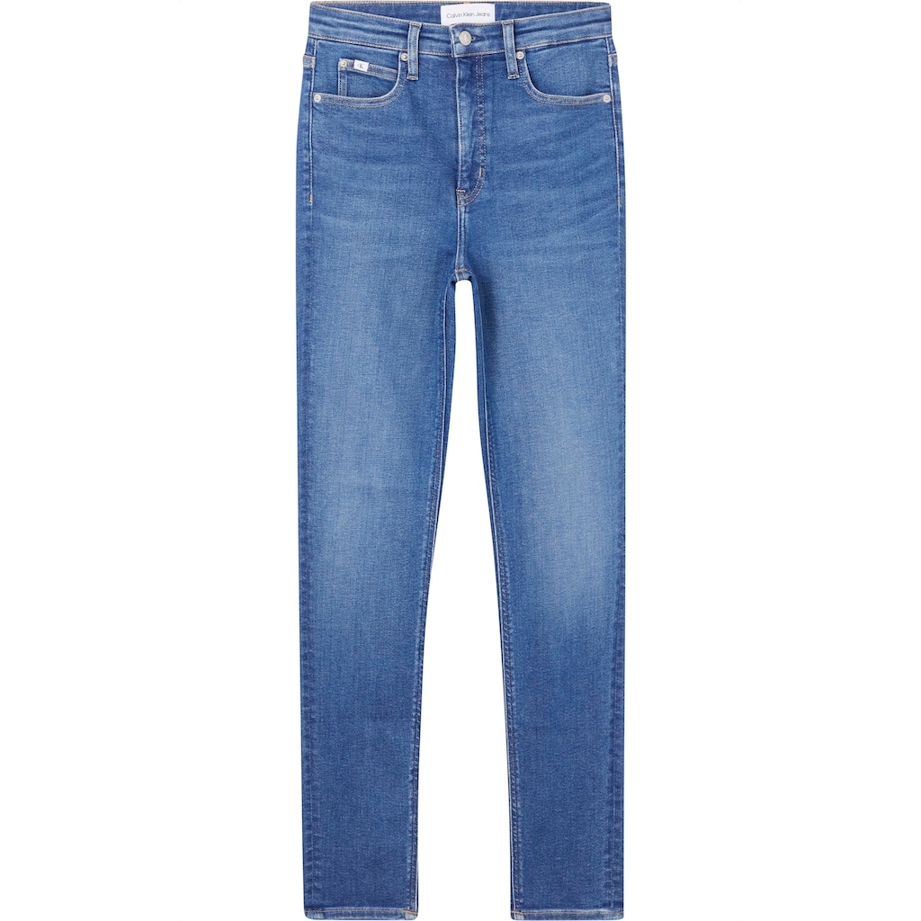 Calvin Klein Jeans Skinny-fit-Jeans HIGH RISE SKINNY mit Calvin Klein Leder-Brandlabel hinten am Bund