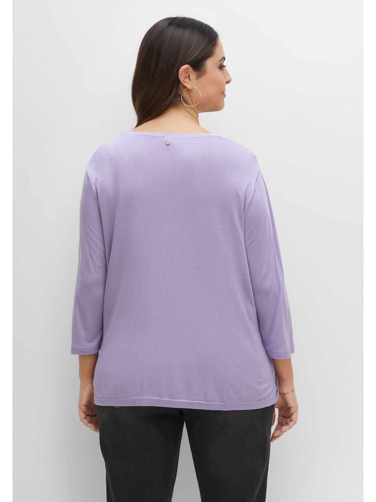 Sheego 3/4-Arm-Shirt »Große Größen«, mit Spitze am Ausschnitt bestellen | T-Shirts