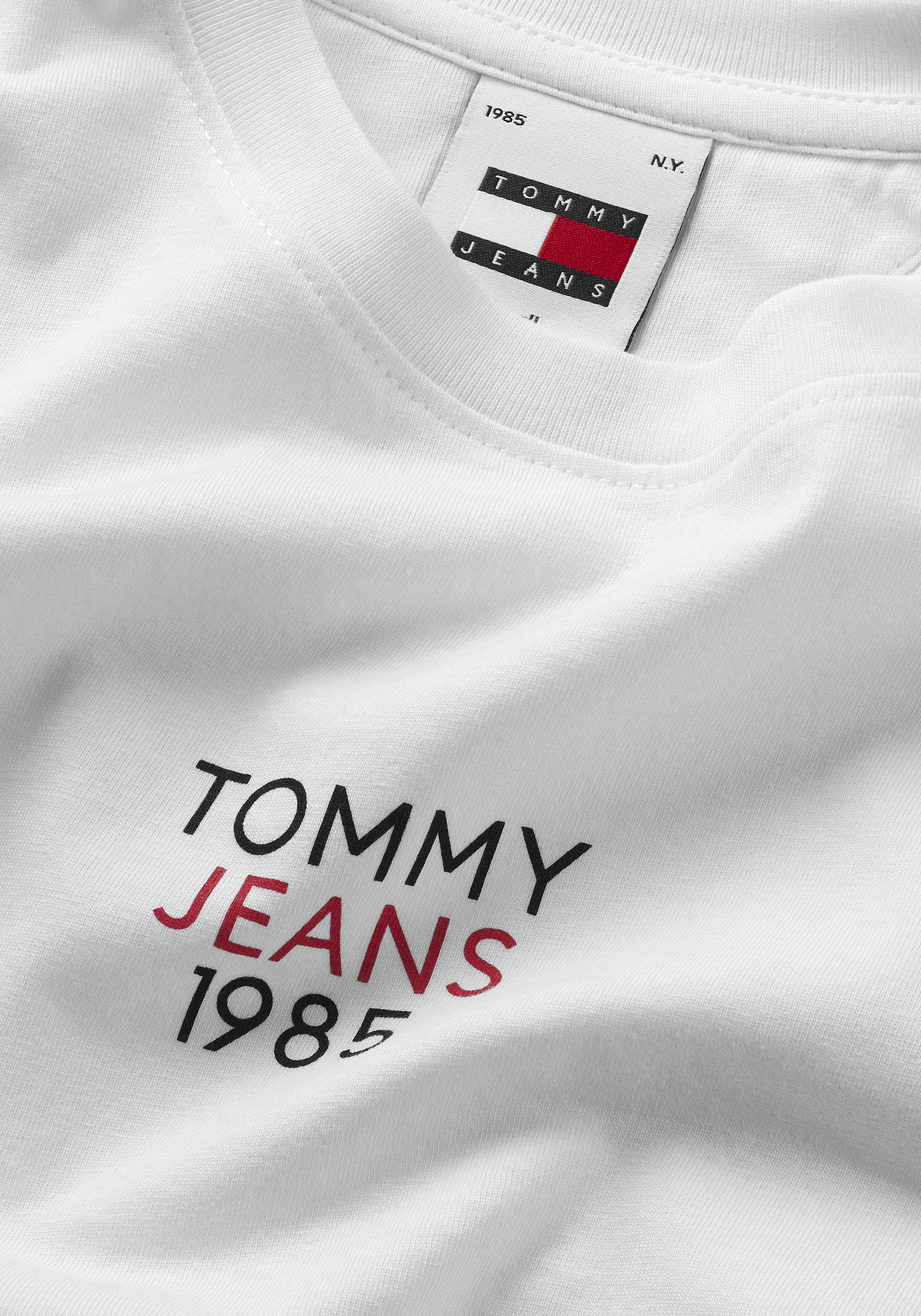 Tommy Jeans Langarmshirt »Slim Fit Longsleeve Logo I\'m bestellen Essential Logoschriftzug walking | Shirt«, mit