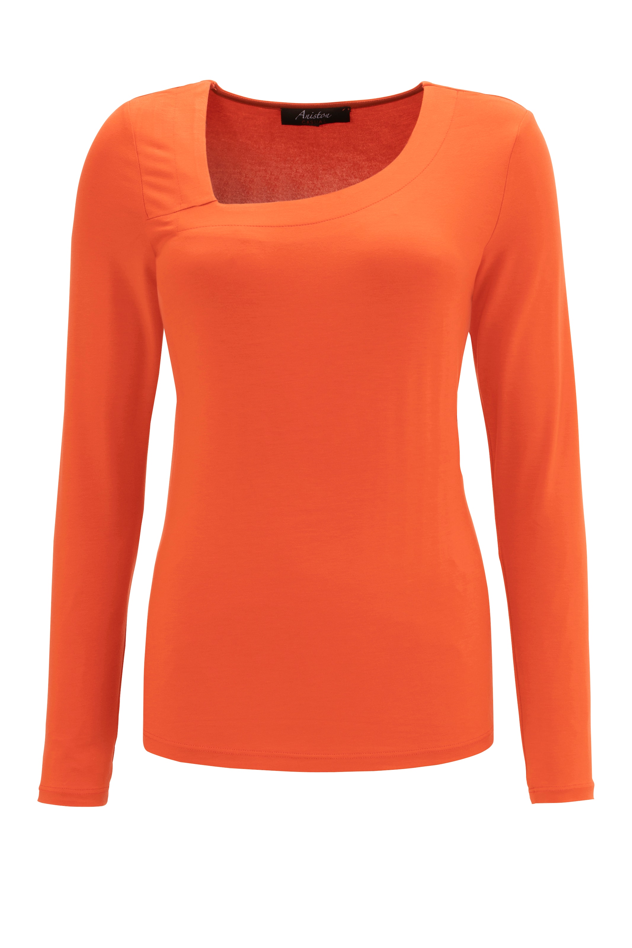 Aniston CASUAL rundhals-Ausschnitt online Langarmshirt, asymmetrischem mit