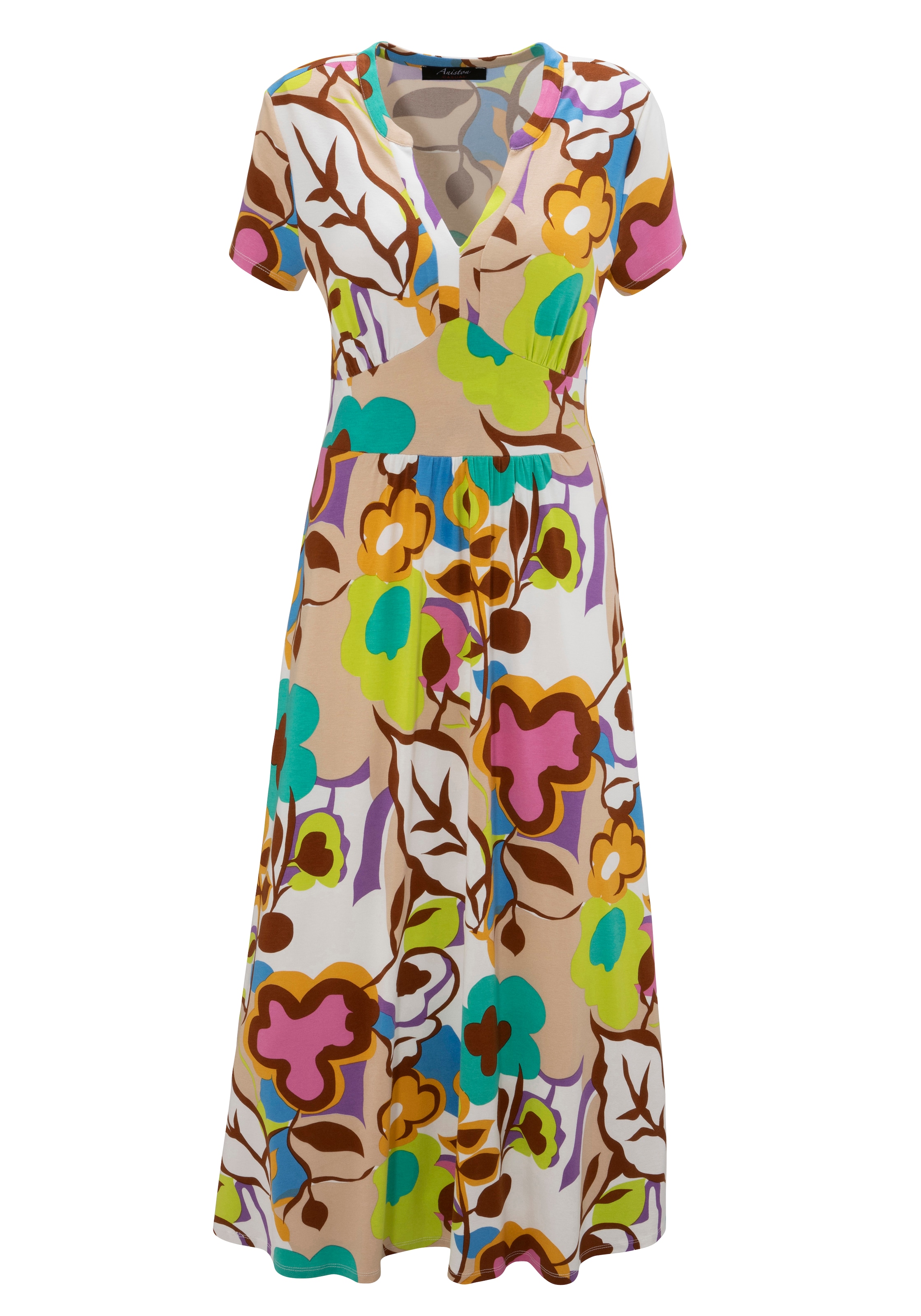 Aniston CASUAL Sommerkleid, mit großflächigem, graphischem Blumendruck -  NEUE KOLLEKTION online kaufen | I\'m walking