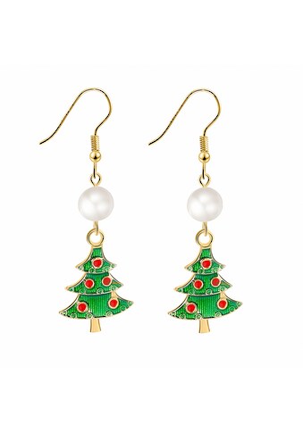 Adelia´s Paar Ohrhänger »Ohrhänger Tannenbaum mit Glas Perle«, Weihnachtsschmuck kaufen