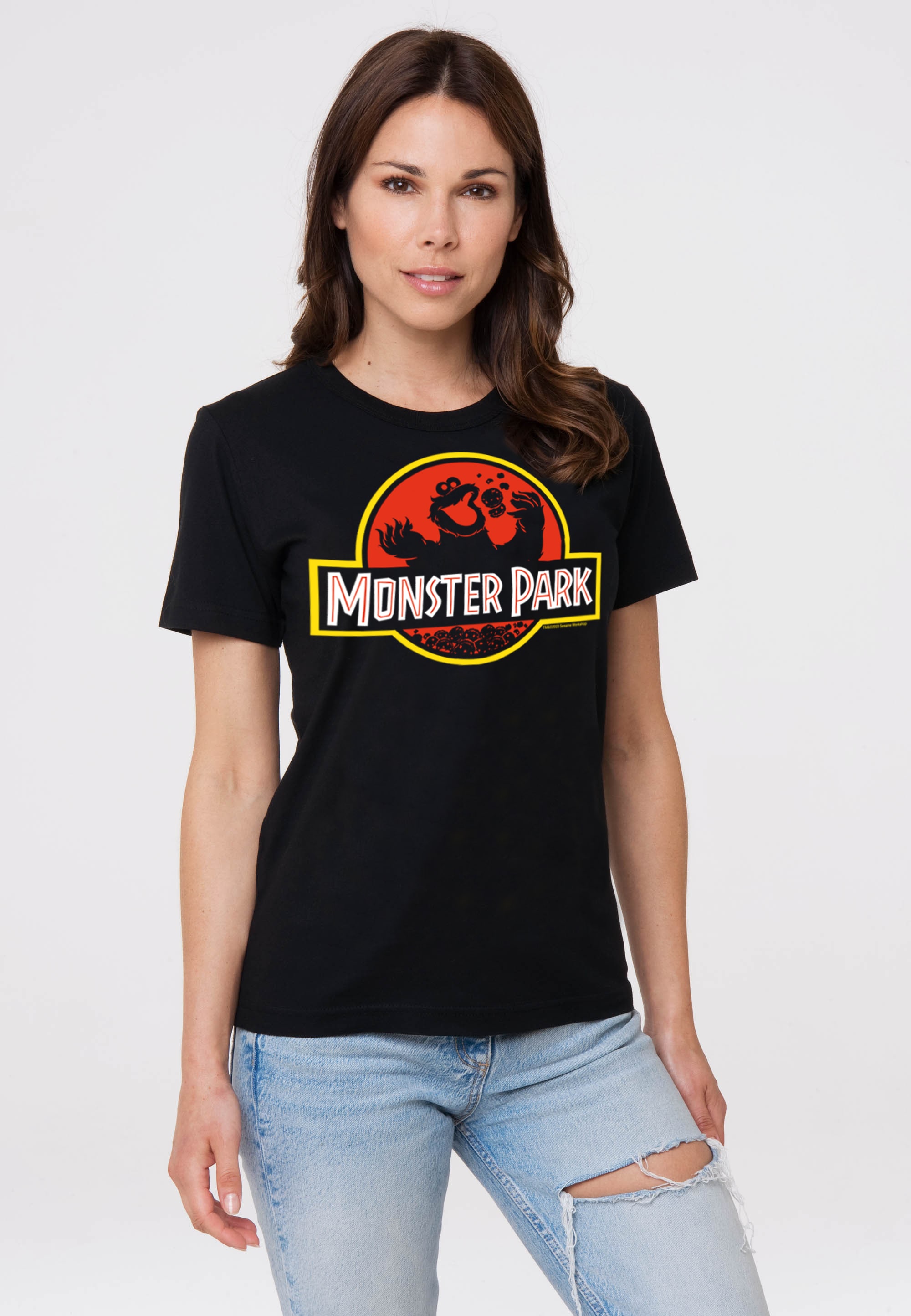 LOGOSHIRT T-Shirt walking Monster | coolem Krümelmonster Print mit Park«, I\'m online »Sesamstrasse