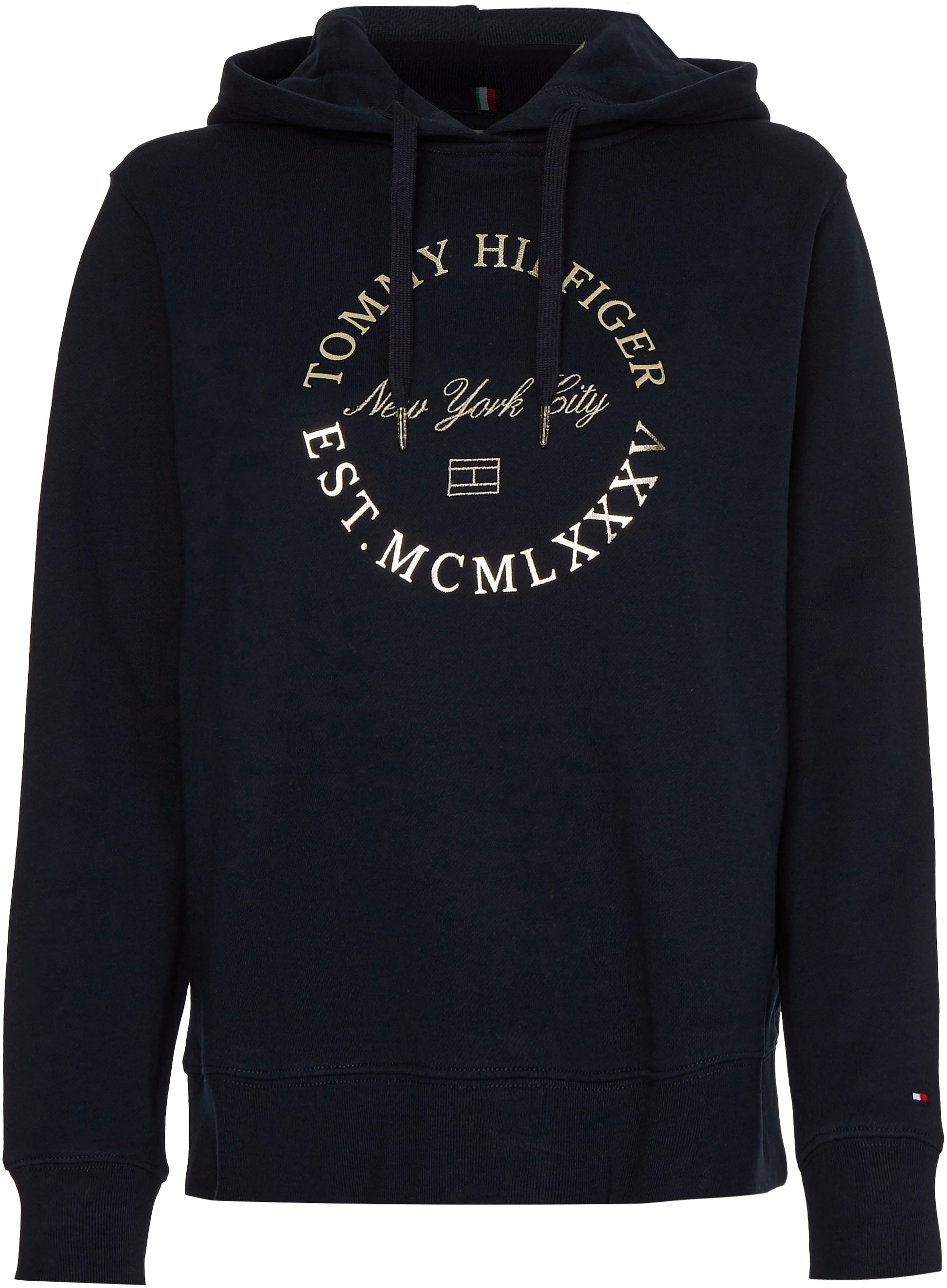 Tommy Hilfiger Sweatshirt »REG METALLIC ROUNDALL HOODIE«, mit markantem  TH-Label auf der Brust shoppen | I'm walking