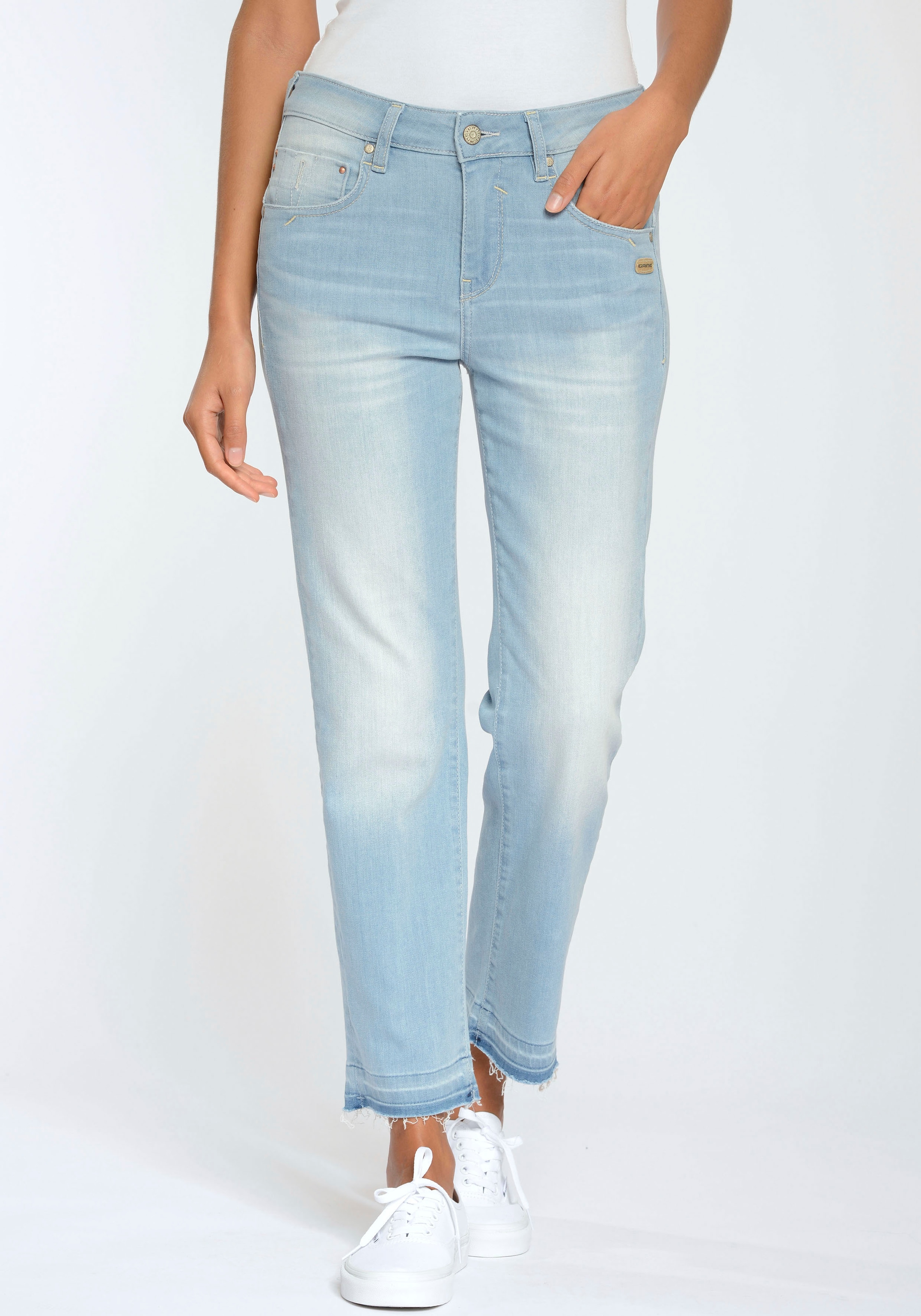 GANG Straight-Jeans Elasthan-A durch perfekter »94RUBINIA CROPPED«, kaufen Sitz
