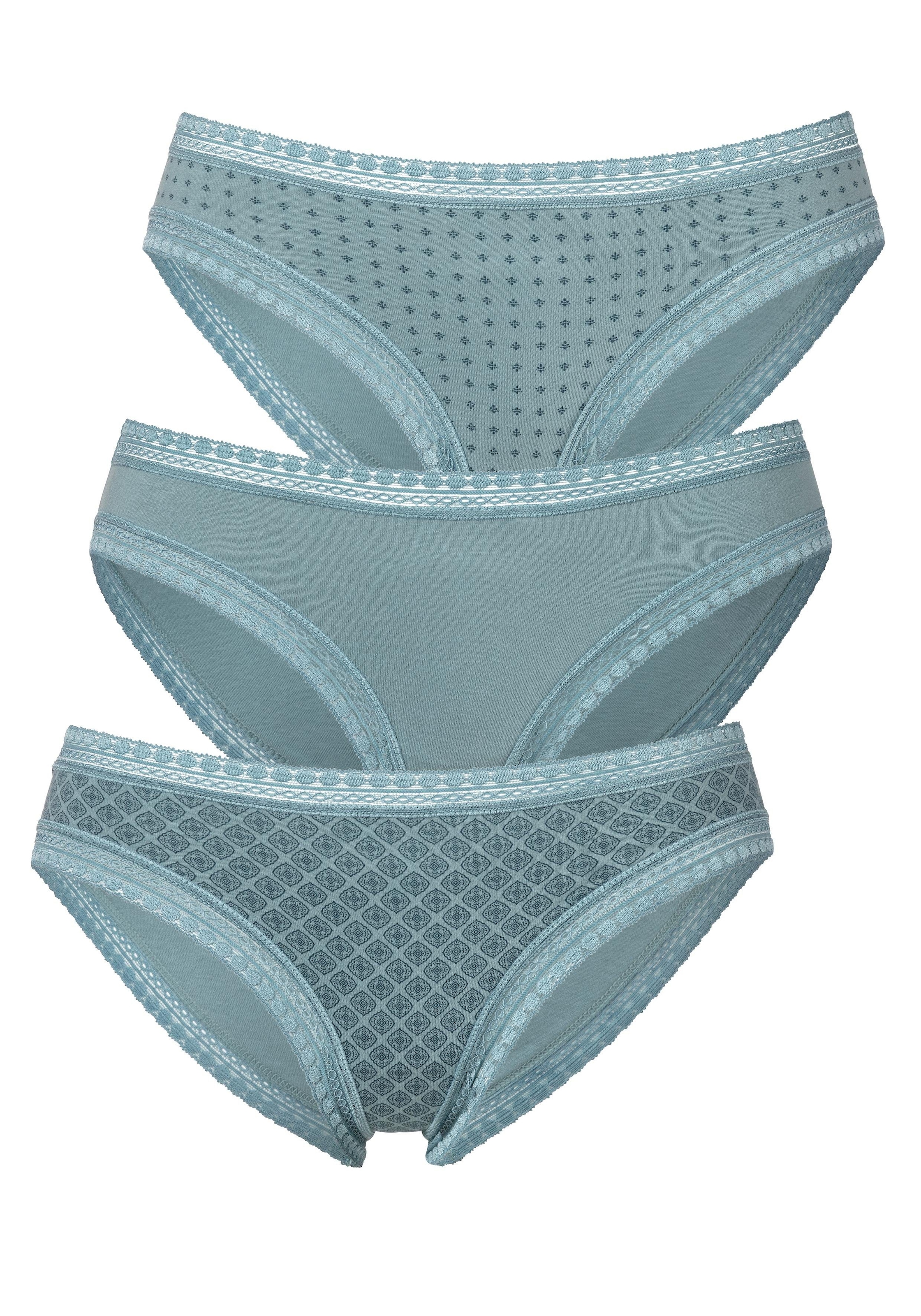 LASCANA Bikinislip, (Packung, 3 St.), mit grafischer Spitze kaufen