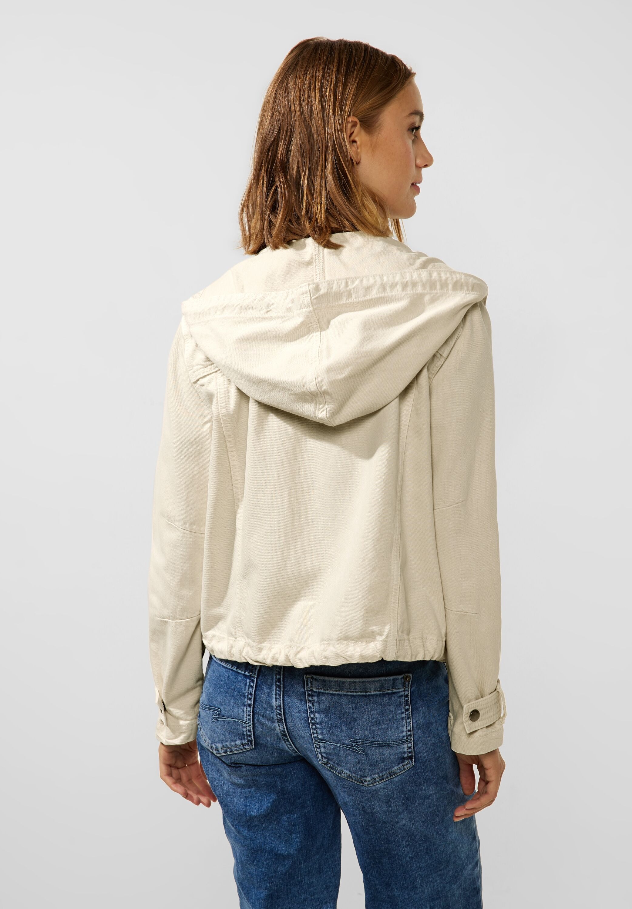 Kapuze, Materialmix Jeansjacke, ONE STREET mit kaufen softem aus