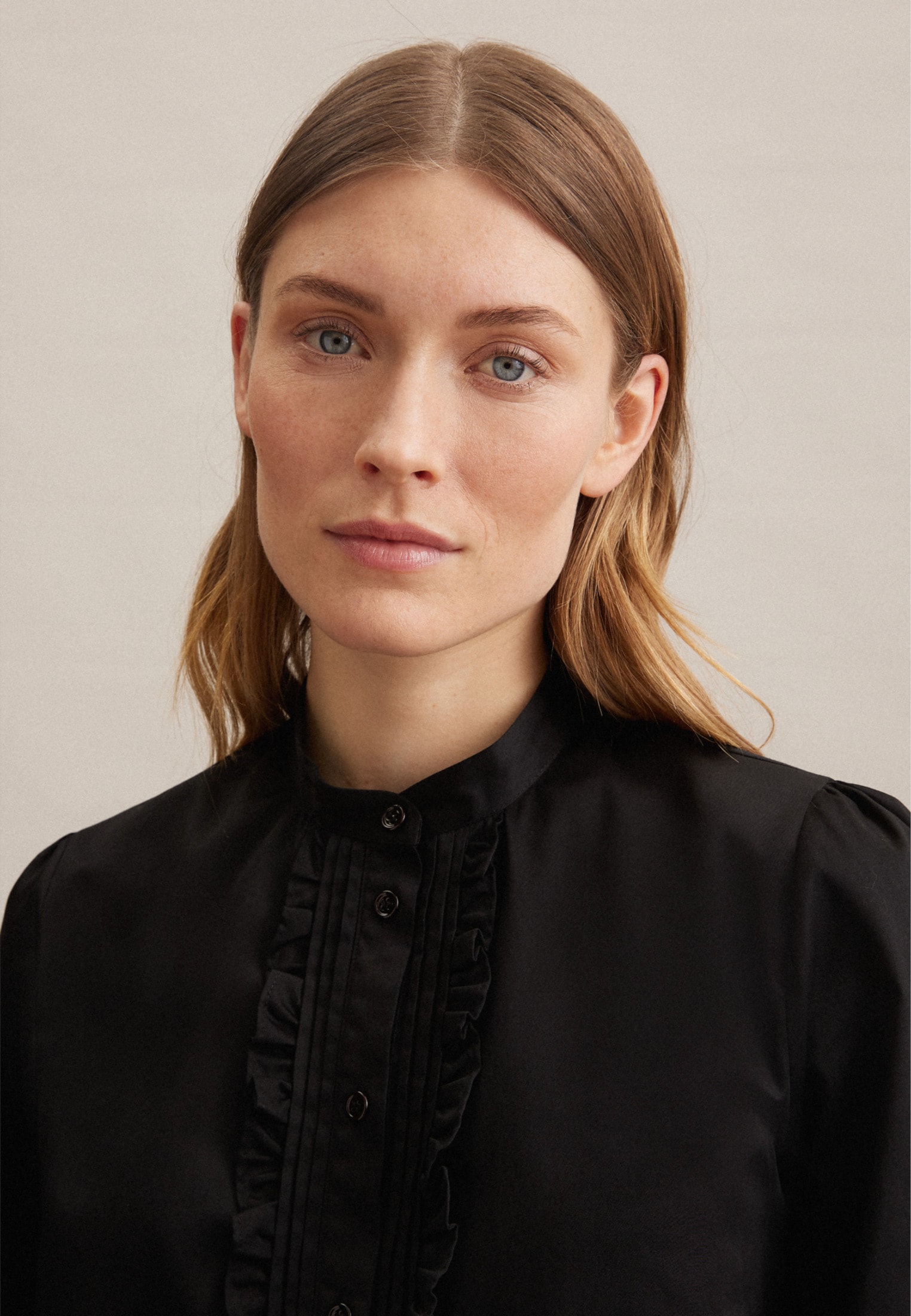 seidensticker Klassische Bluse »Schwarze Rose«, Langarm Kragen Uni glänzend  online kaufen | I'm walking