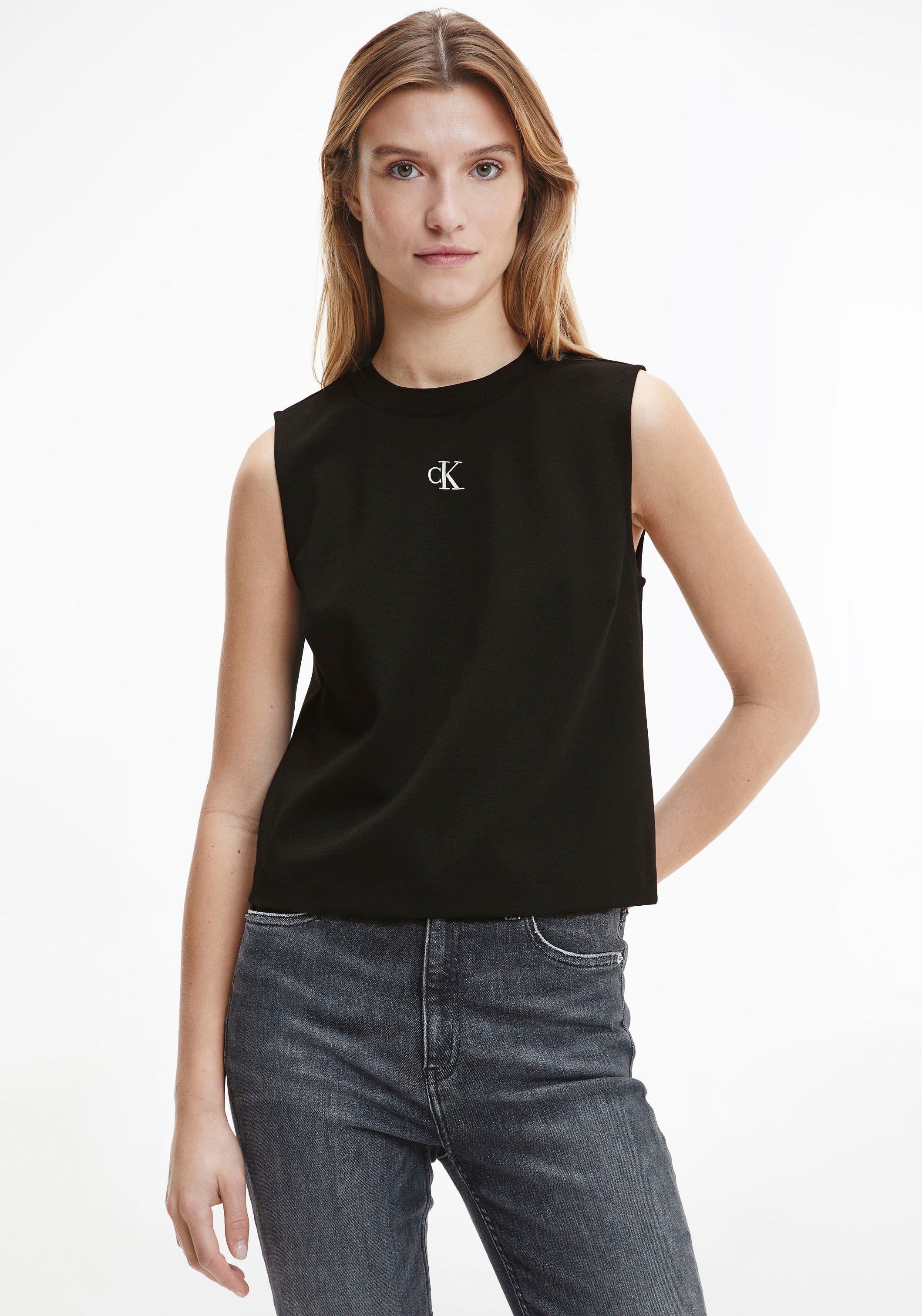 Calvin Klein Jeans Tanktop »CK SLEEVELESS MILANO TOP«, mit CK Monogramm auf  der Brust shoppen | I'm walking