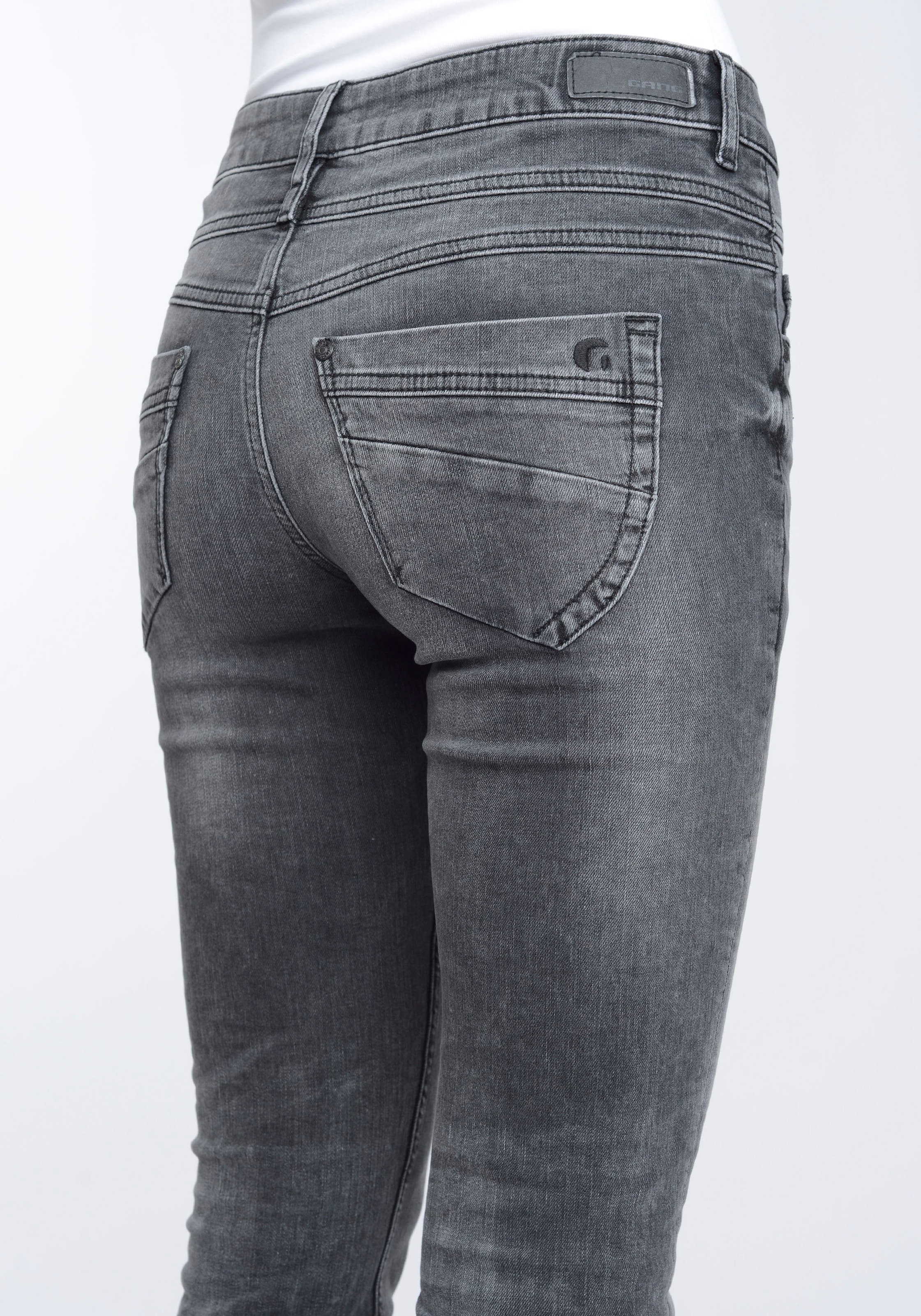 GANG Skinny-fit-Jeans »94MORA«, | mit kaufen I\'m 3-Knopf-Verschluss walking vorne Passe und