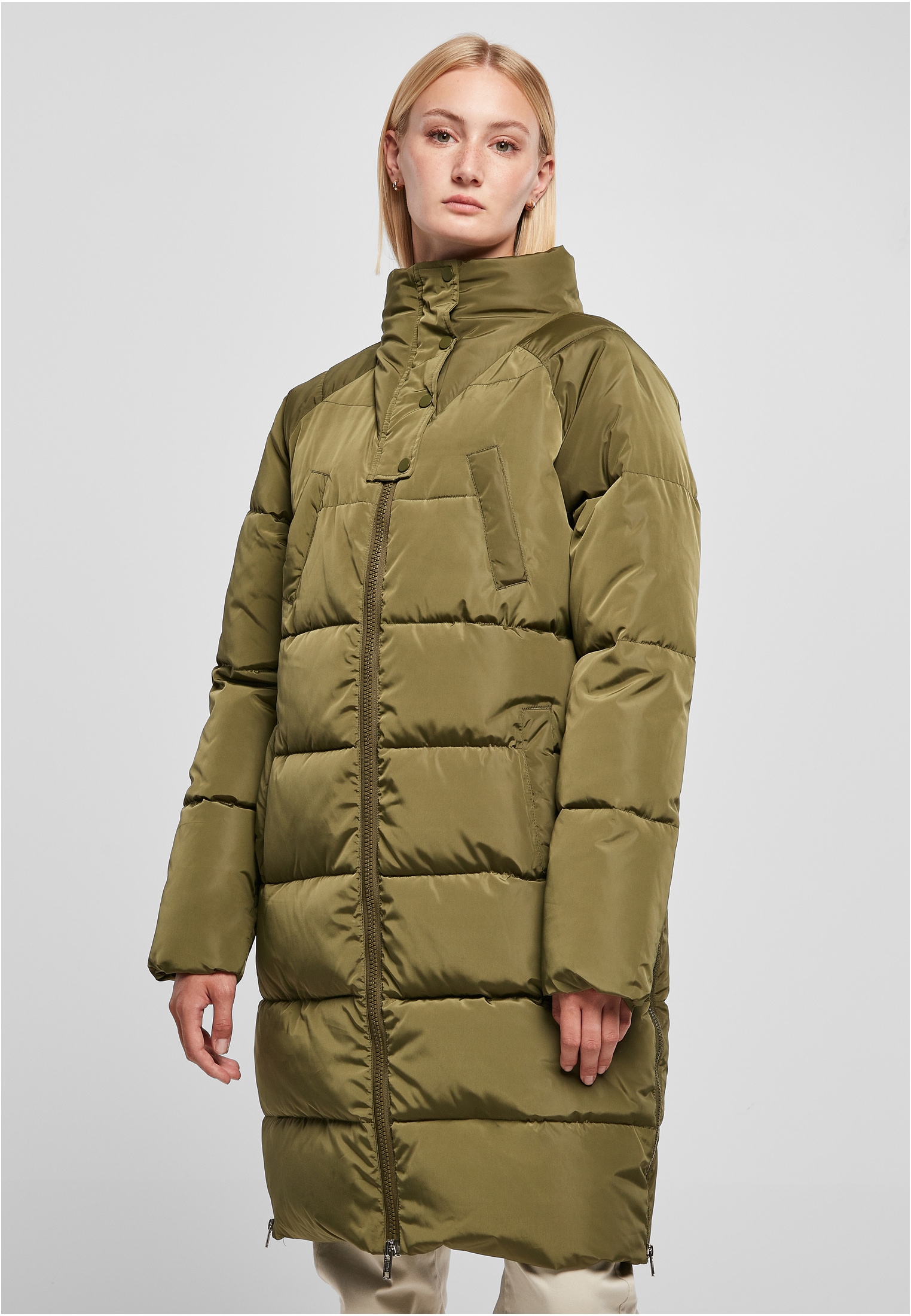 URBAN CLASSICS Winterjacke »Damen Ladies High Neck Puffer Coat«, (1 St.),  ohne Kapuze online | I'm walking