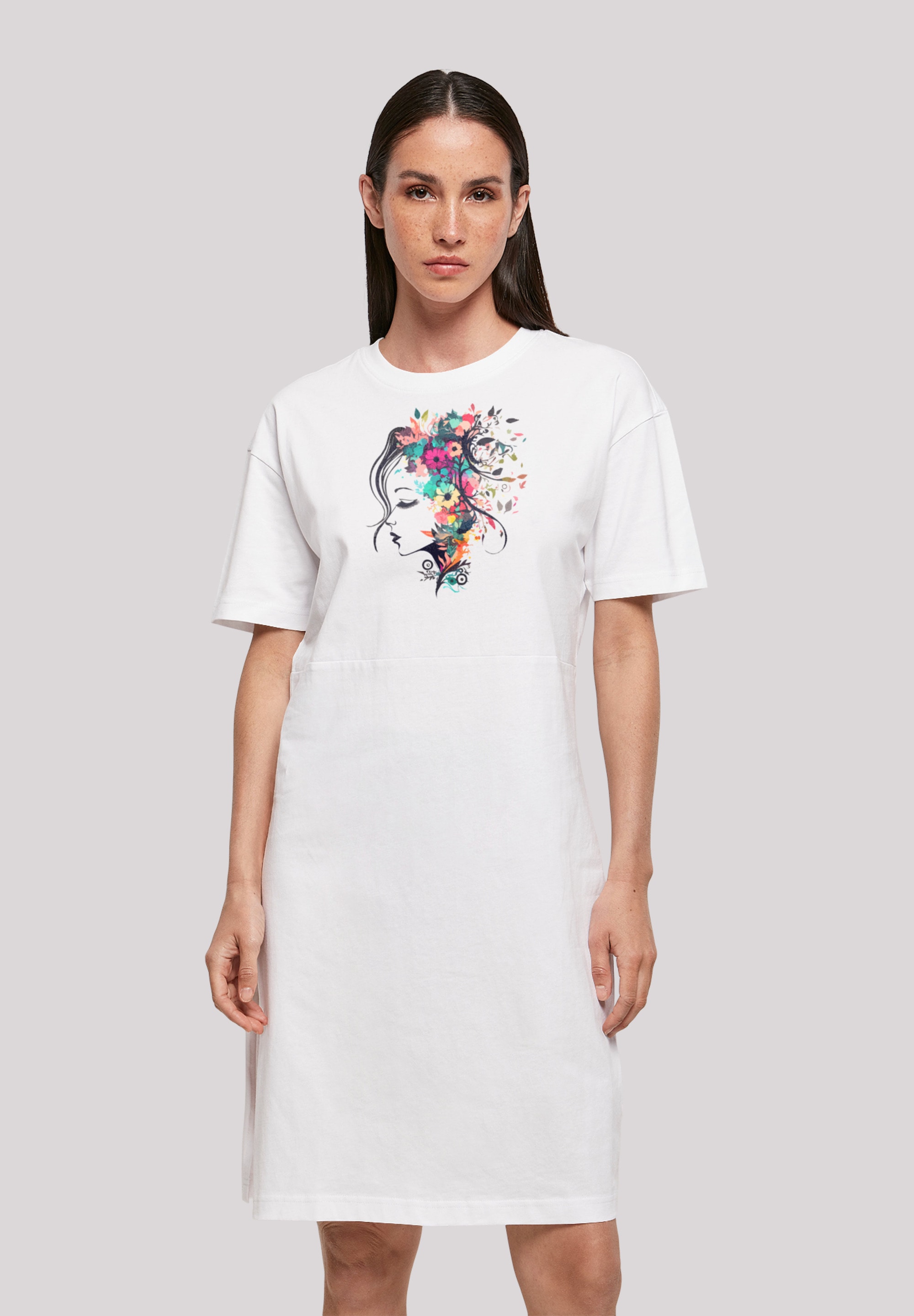 »Blumen Silhouette Bunt«, Shirtkleid bestellen Print F4NT4STIC