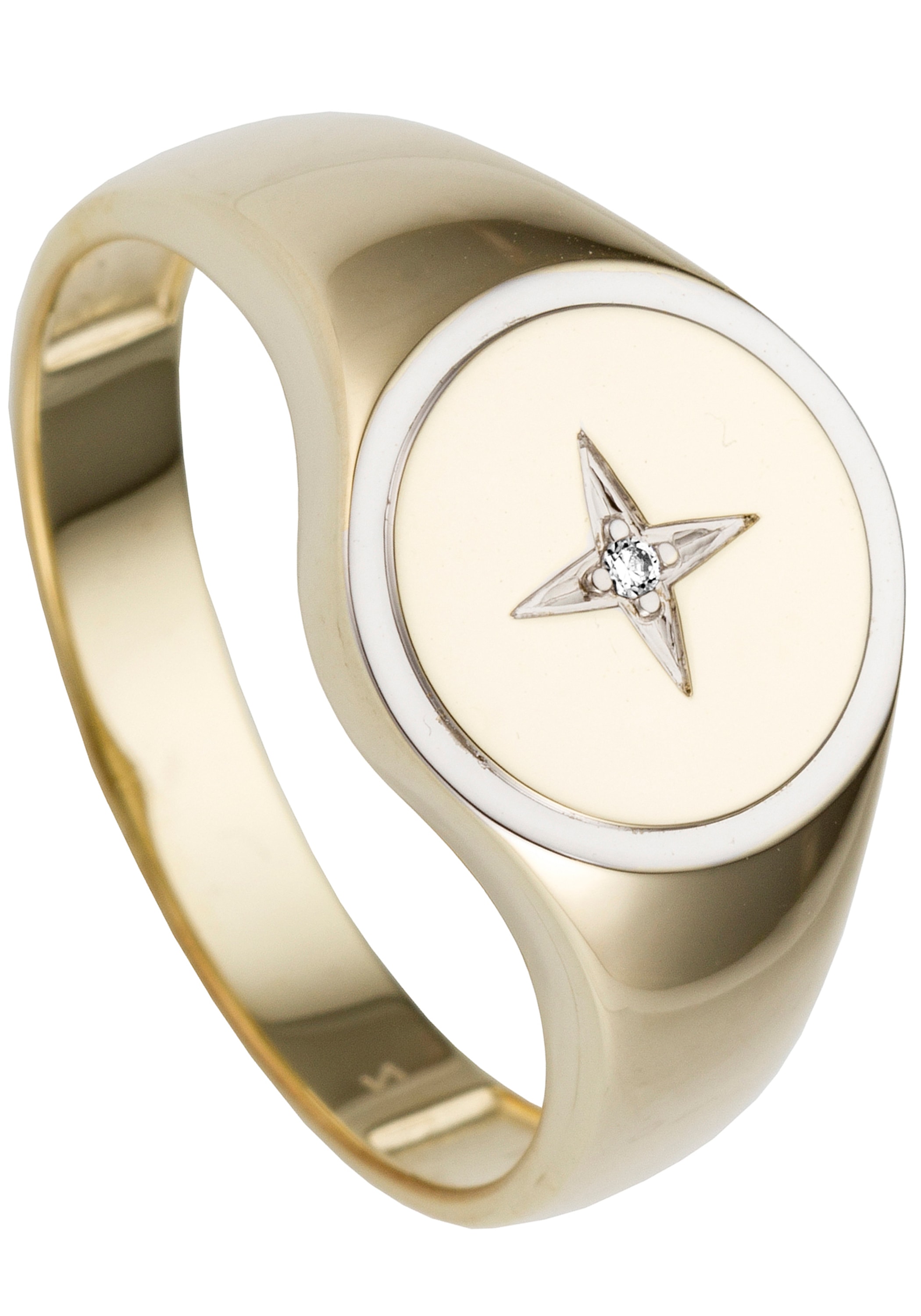 | »Ring Fingerring im Gold Onlineshop bicolor walking mit Diamant«, 585 JOBO I\'m