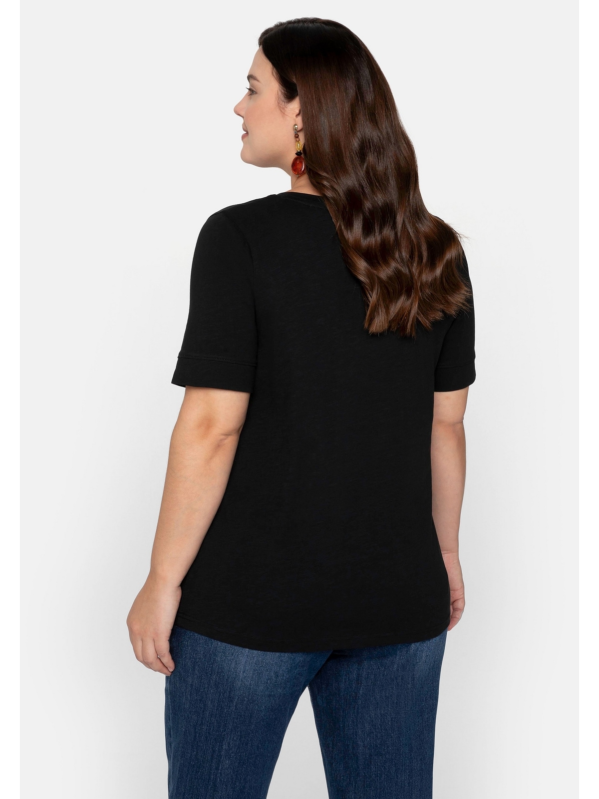 Sheego T-Shirt »Große Größen«, mit I\'m | Falte bestellen walking dekorativer vorne