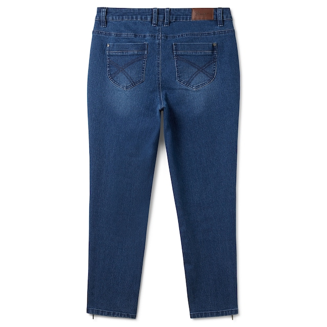 »Große am Zippern Größen«, Sheego Stretch-Jeans mit online Saumabschluss