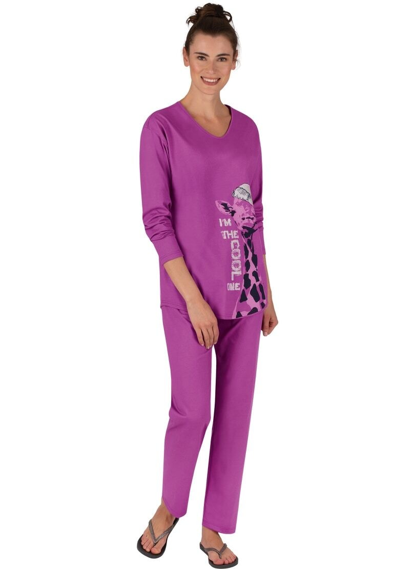 Trigema Schlafanzug »TRIGEMA Langer Schlafanzug mit Giraffe-Motiv« & Wäsche  auf Rechnung bestellen