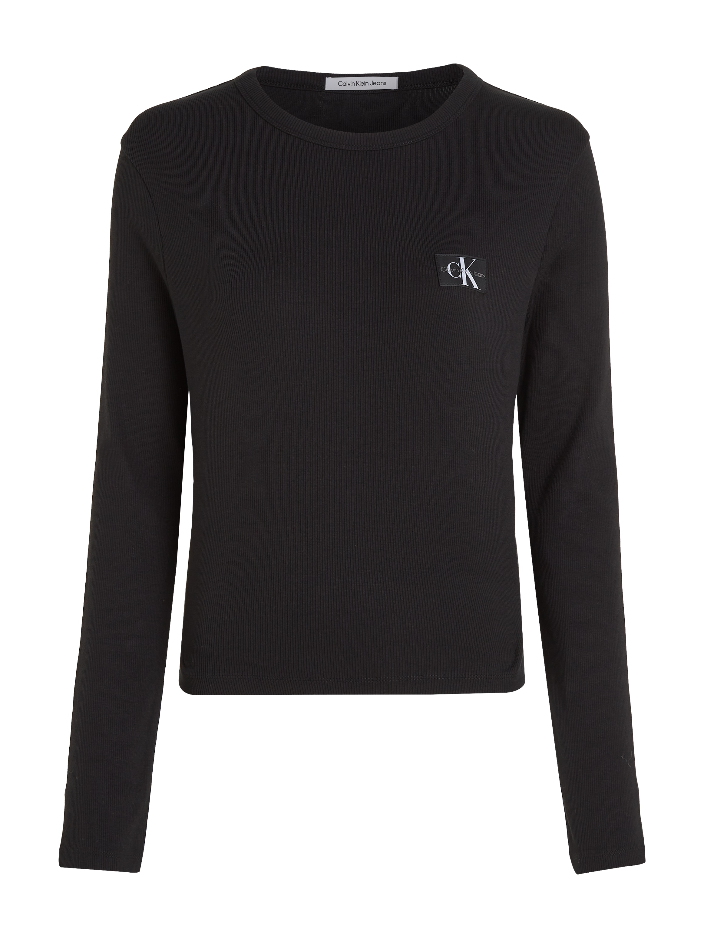 Calvin Klein Jeans Langarmshirt »WOVEN LABEL RIB LONG SLEEVE« online kaufen  | I'm walking