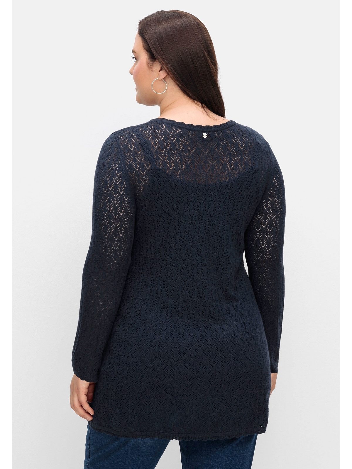 | I\'m Größen«, Sheego in online Linie kaufen »Große aus V-Ausschnitt-Pullover A- leichter Ajourstrick, walking