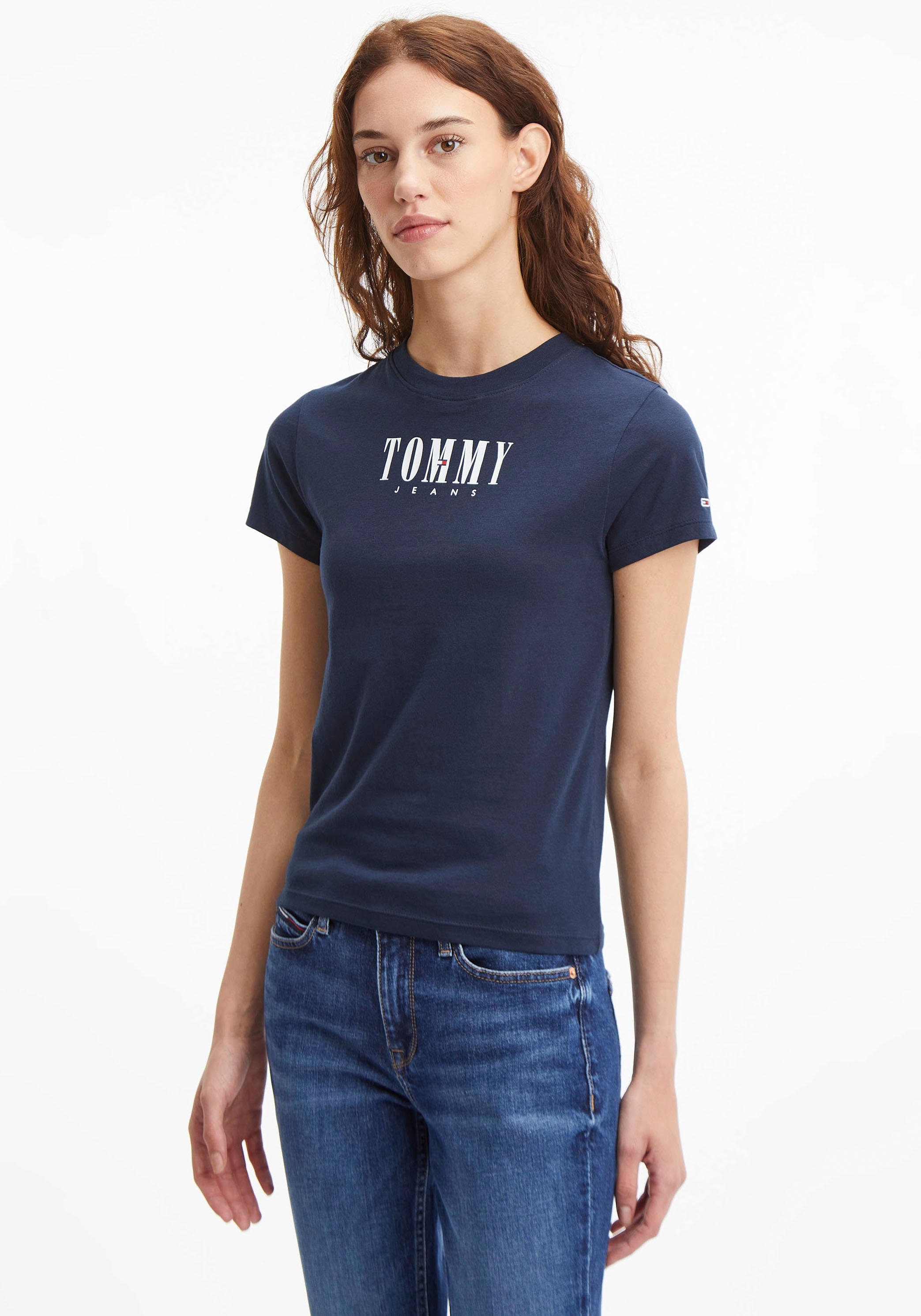 »TJW online Jeans Logo-Schriftzug mit Tommy Kurzarmshirt BABY SS«, Tommy LOGO 2 Jeans ESSENTIAL