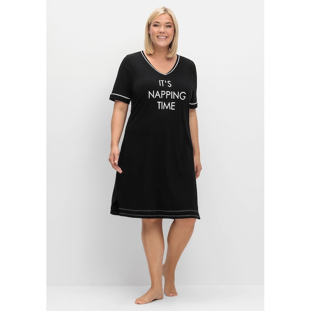 Sheego Nachthemd »Große Größen«, aus Baumwollmix, mit Frontdruck online  kaufen | I\'m walking