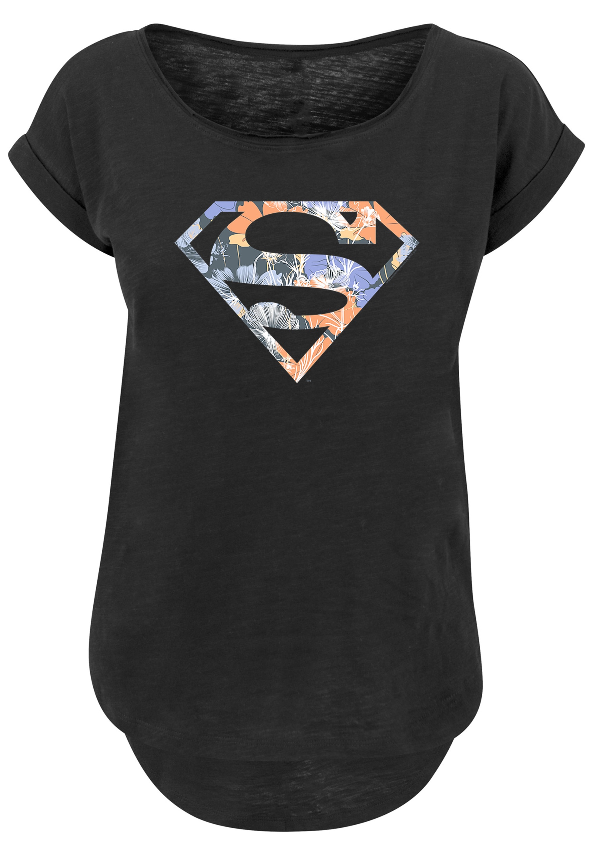 F4NT4STIC T-Shirt »Long Cut T-Shirt I\'m Logo bestellen Superheld«, Floral Comics Superman | DC walking Print