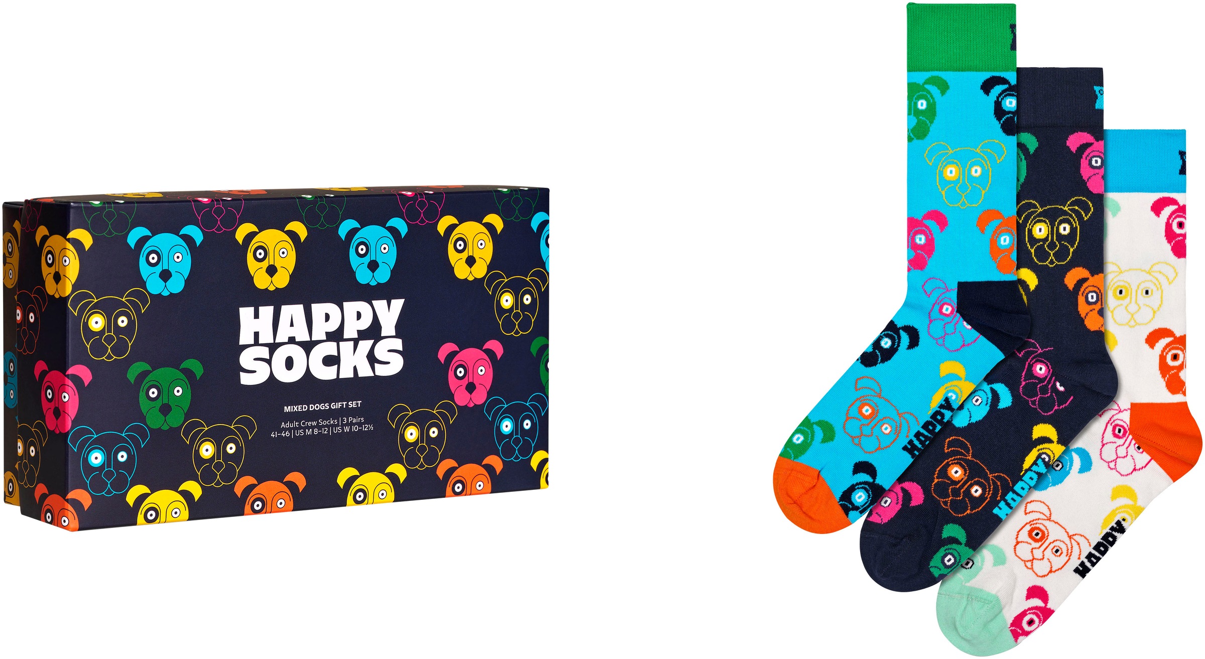 »3-Pack (Packung), Hunde-Motiv kaufen Socks Set«, walking I\'m Gift Socks | Mixed Socken Dog Happy