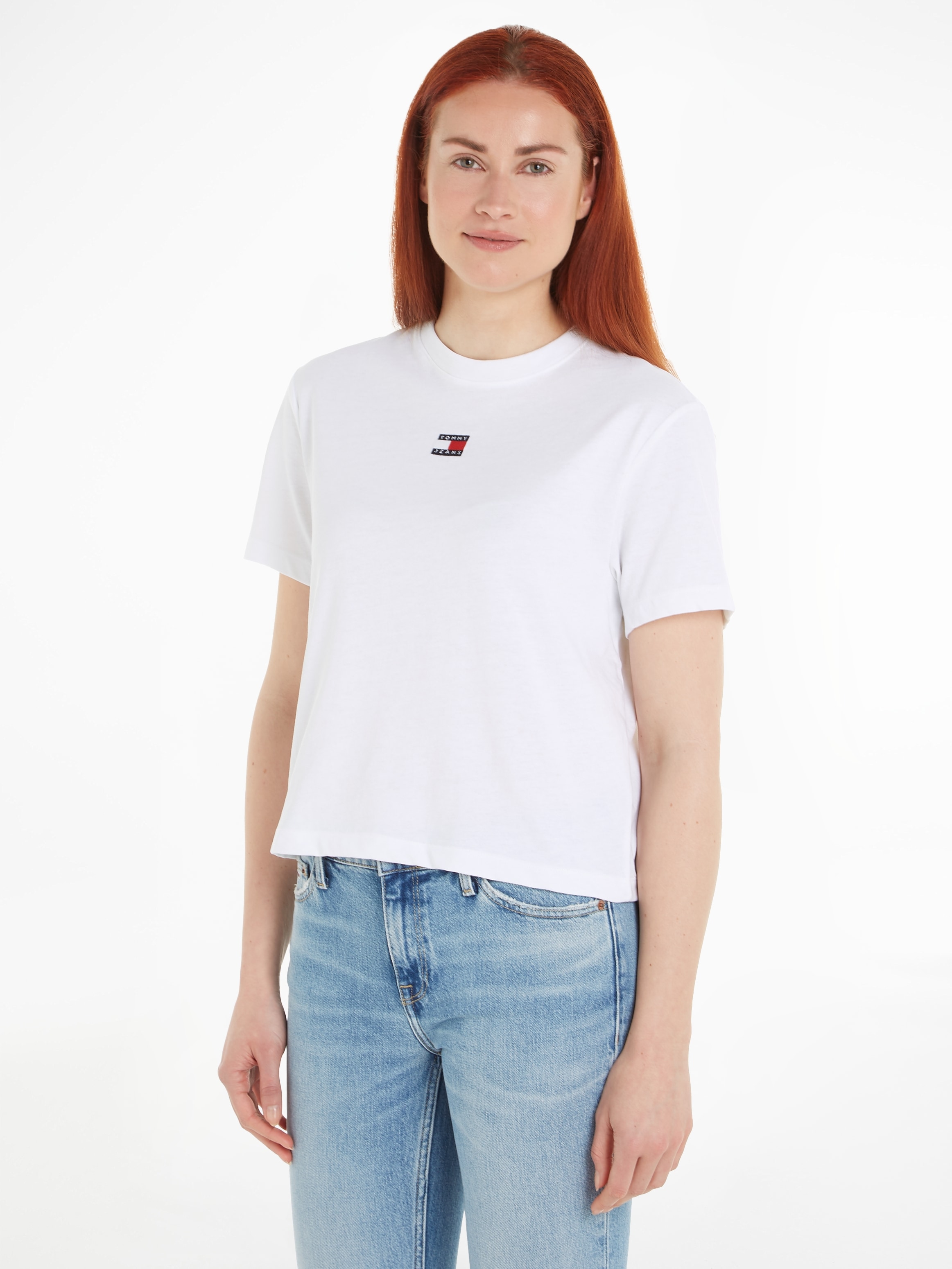 Tommy Jeans T-Shirt »TJW BXY BADGE TEE EXT«, mit Logostickerei bestellen