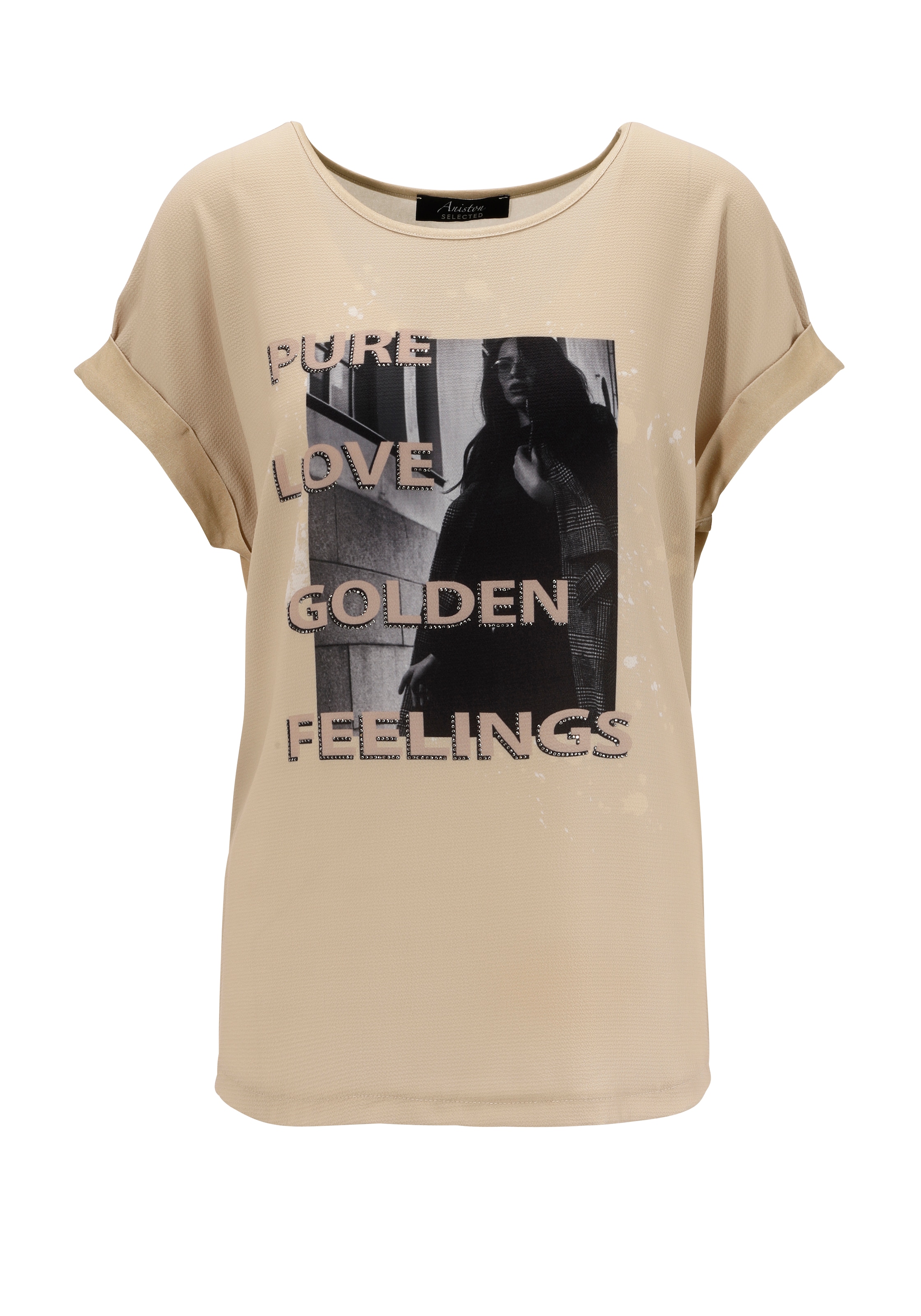Aniston walking NEUE Fotoprint SELECTED Shirtbluse, - mit Glitzersteinen und I\'m KOLLEKTION online | kaufen