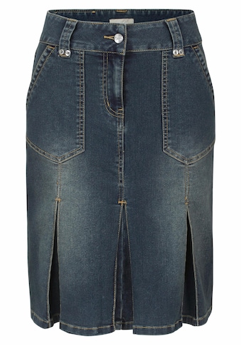 Aniston CASUAL Jeansrock, mit eingelegten Falten kaufen