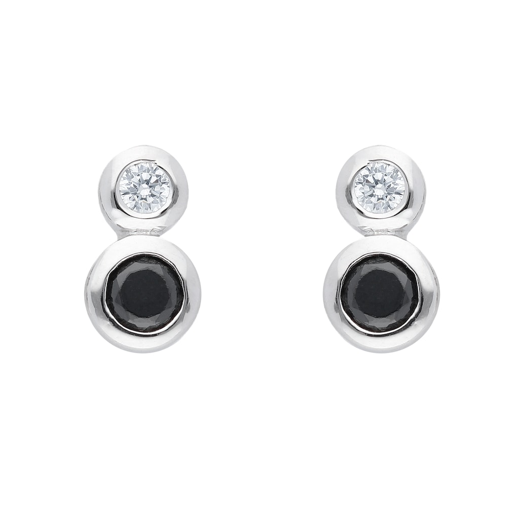 Adelia´s Paar Ohrhänger 925 Silber Ohrringe Ohrstecker mit Zirkonia Silberschmuck für Damen